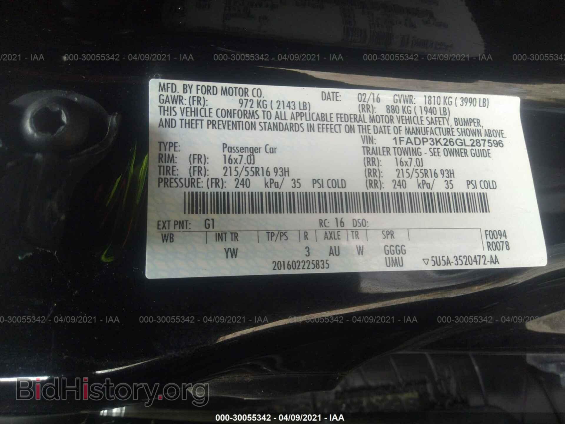 2016 FORD FOCUS - VIN: 1FADP3K26GL287596 - Фото 9
