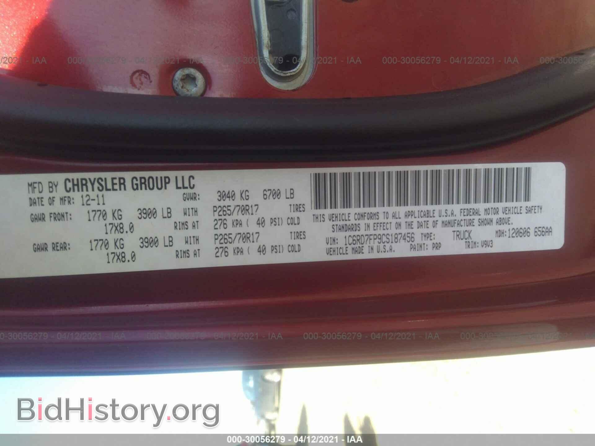 2012 RAM 1500 - VIN: 1C6RD7FP9CS187456 - Photo 9