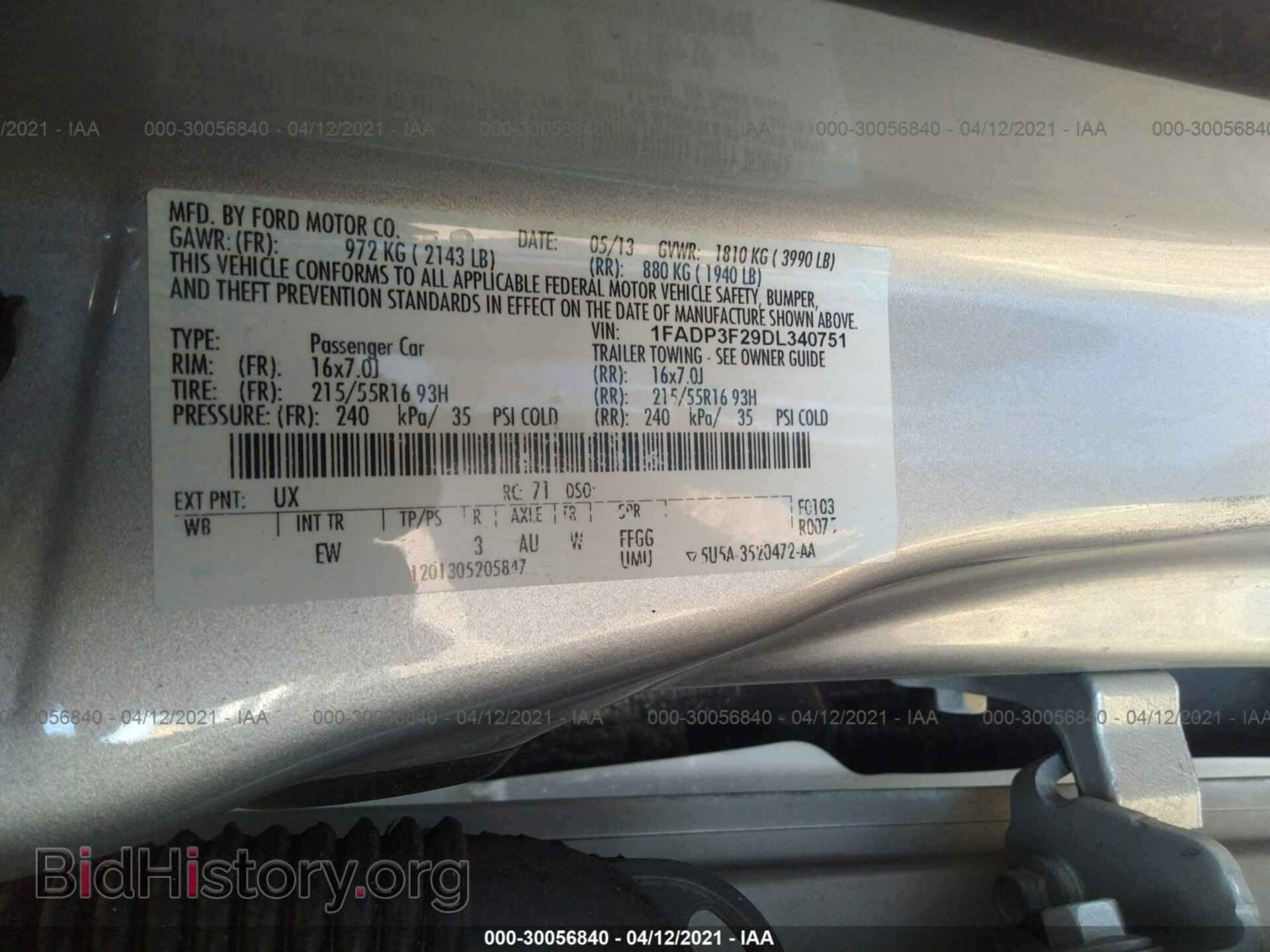 2013 FORD FOCUS - VIN: 1FADP3F29DL340751 - Фото 9
