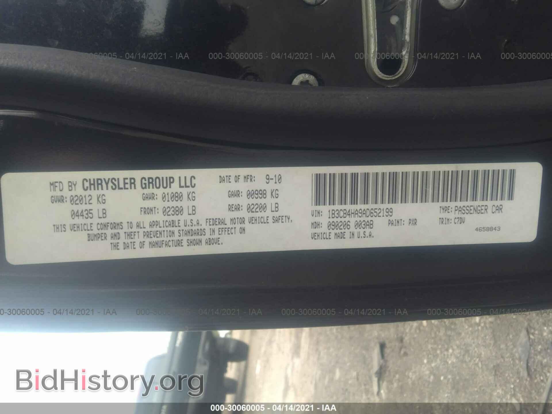2010 DODGE CALIBER - VIN: 1B3CB4HA9AD652199 - Фото 9