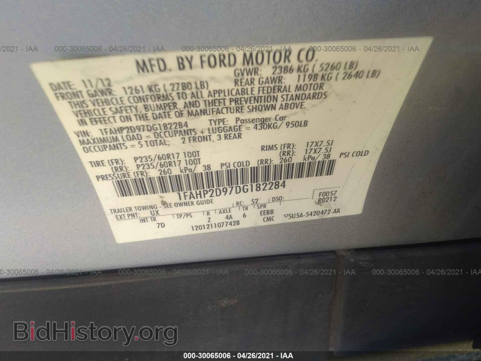 2013 FORD TAURUS - VIN: 1FAHP2D97DG182284 - Photo 9