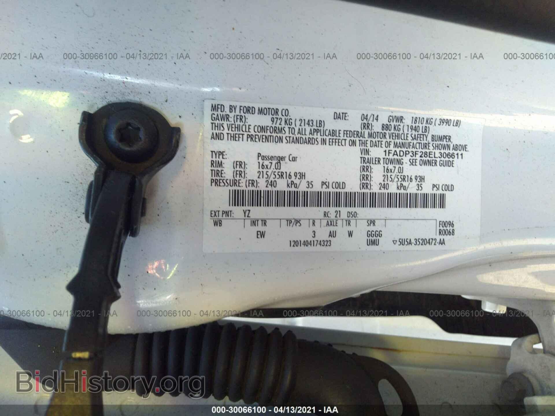 2014 FORD FOCUS - VIN: 1FADP3F28EL306611 - Фото 9