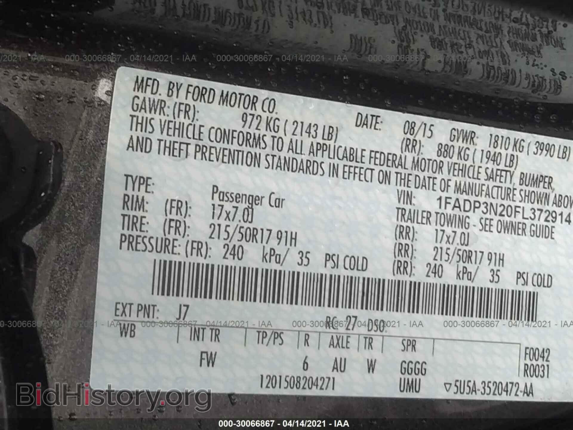 2015 FORD FOCUS - VIN: 1FADP3N20FL372914 - Photo 9
