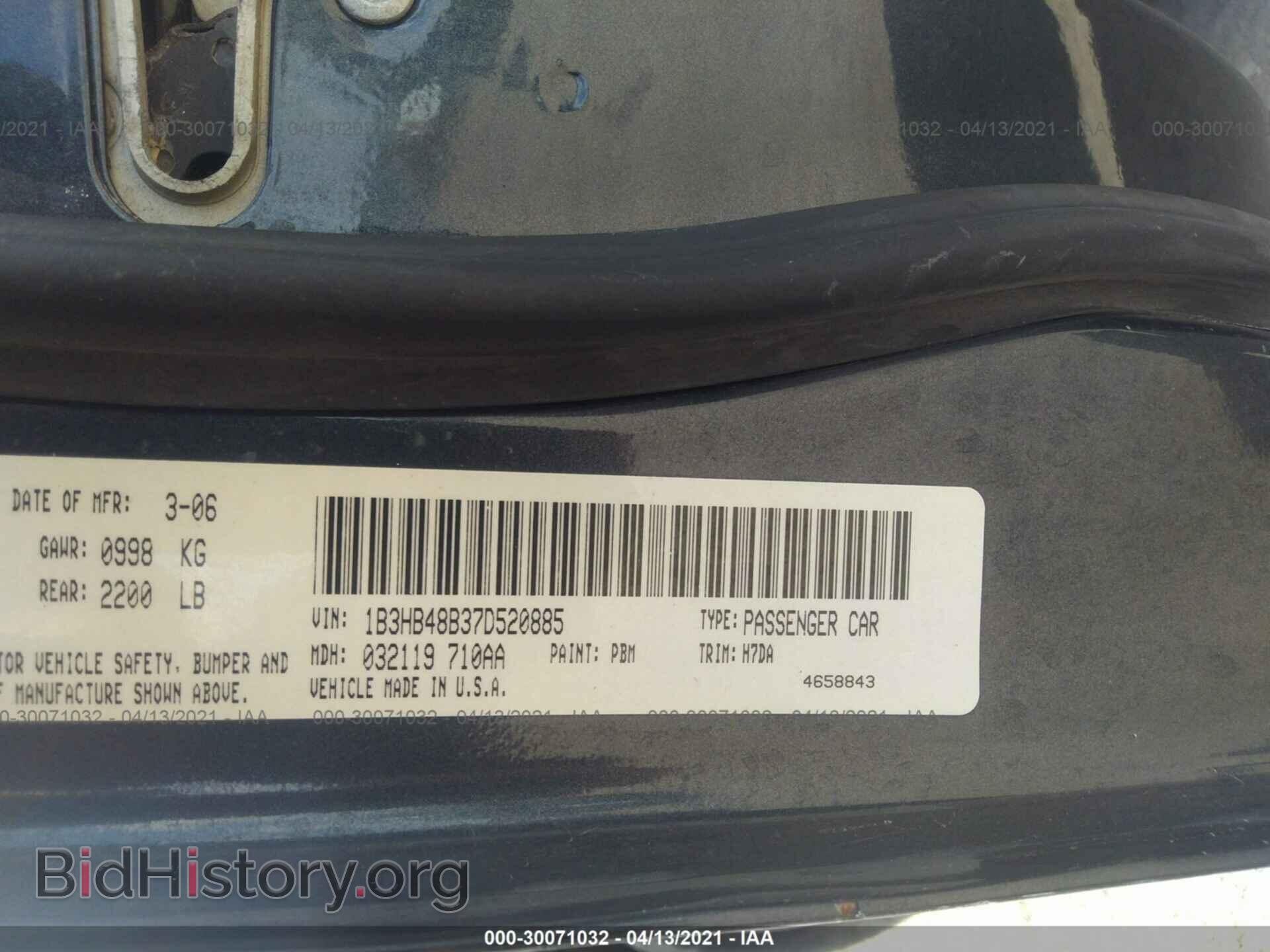 2007 DODGE CALIBER - VIN: 1B3HB48B37D520885 - Photo 9