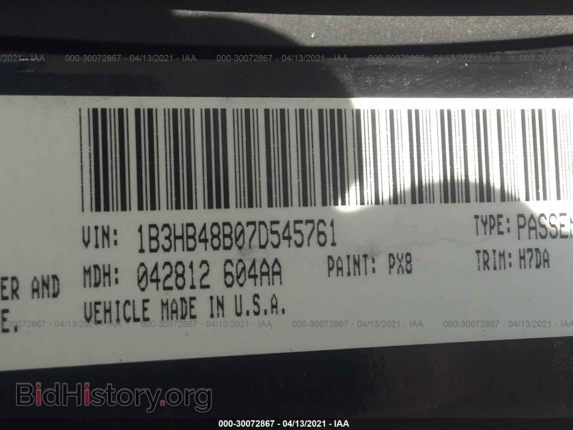 2007 DODGE CALIBER - VIN: 1B3HB48B07D545761 - Photo 9