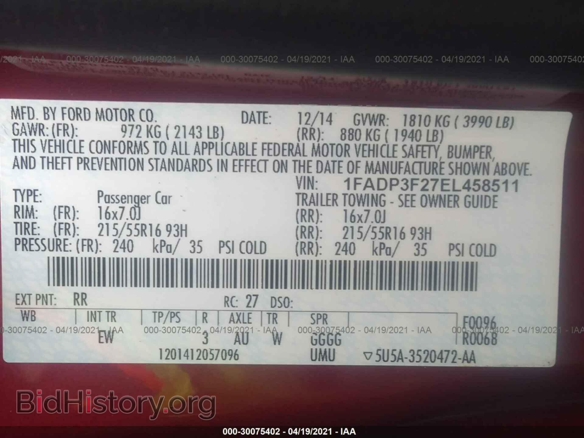 2014 FORD FOCUS - VIN: 1FADP3F27EL458511 - Photo 9