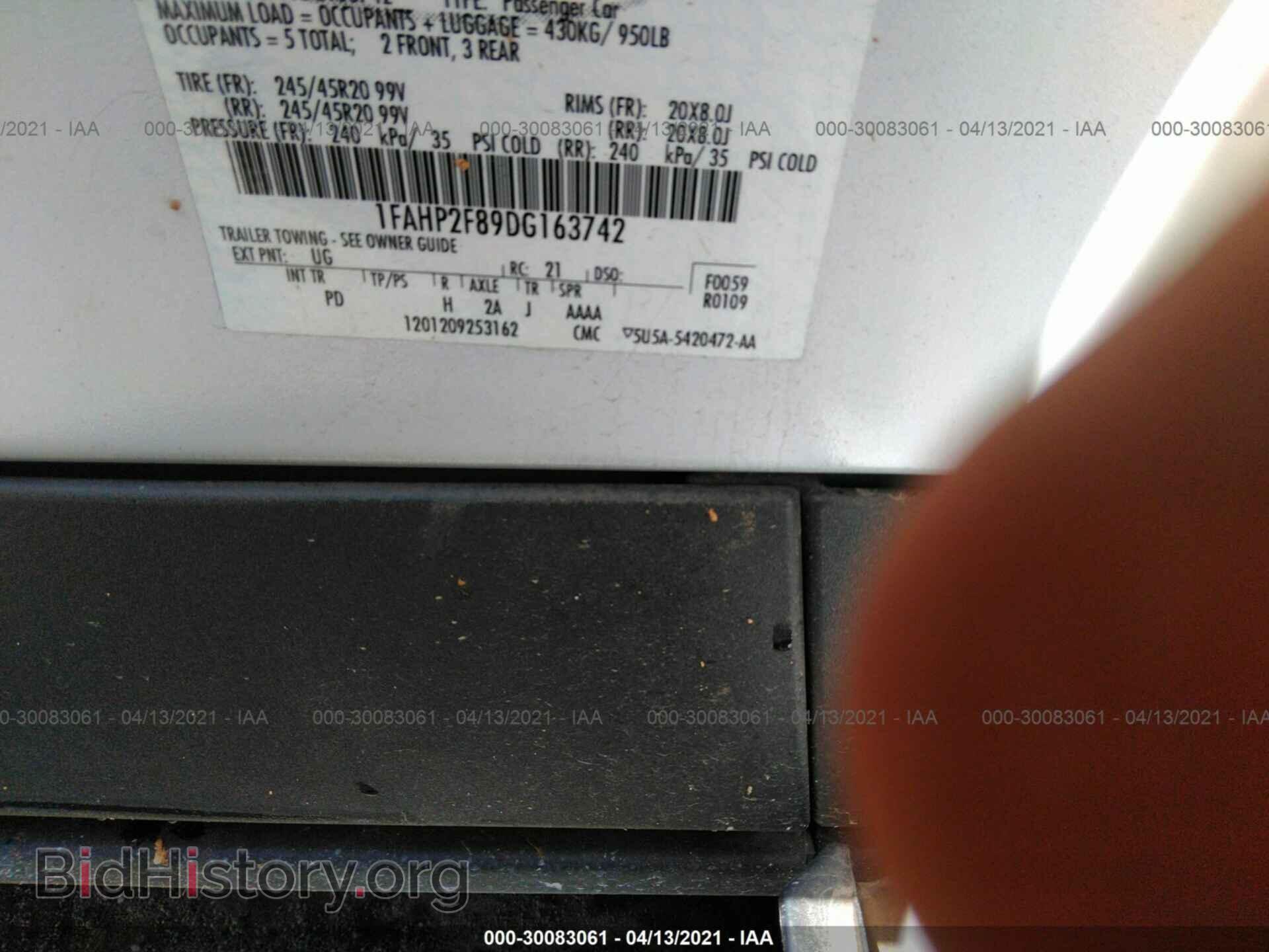 2013 FORD TAURUS - VIN: 1FAHP2F89DG163742 - Фото 9