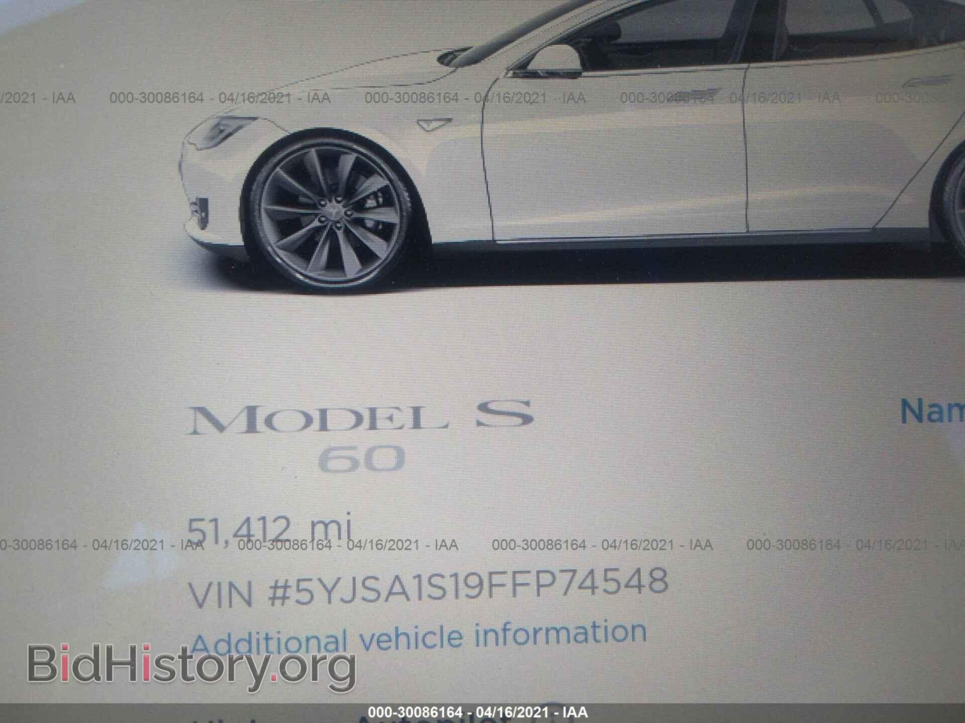 2015 TESLA MODEL S - VIN: 5YJSA1S19FFP74548 - Фото 7
