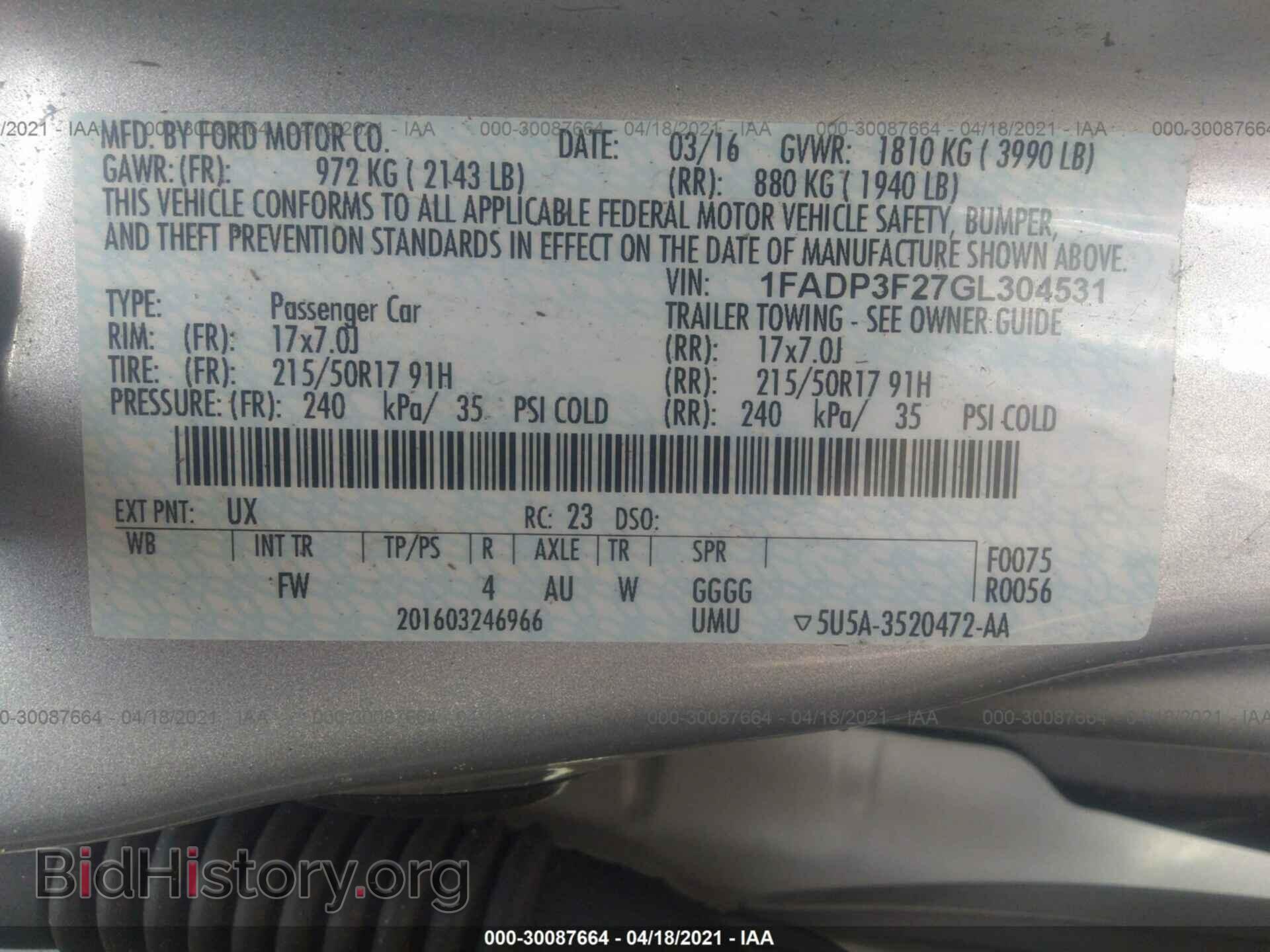 2016 FORD FOCUS - VIN: 1FADP3F27GL304531 - Photo 9