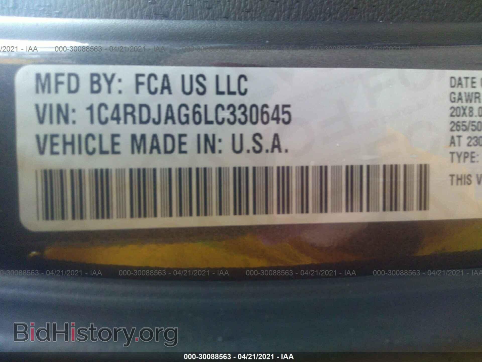 2020 DODGE DURANGO - VIN: 1C4RDJAG6LC330645 - Photo 9