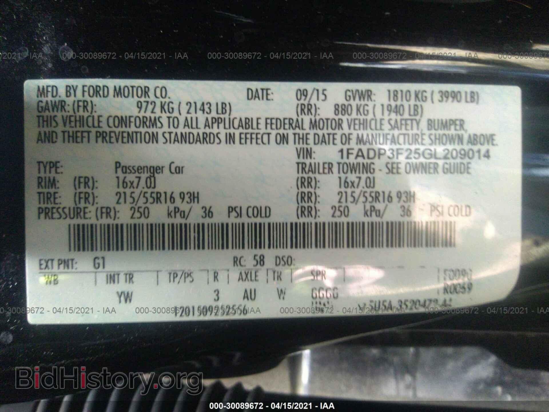 2016 FORD FOCUS - VIN: 1FADP3F25GL209014 - Photo 9
