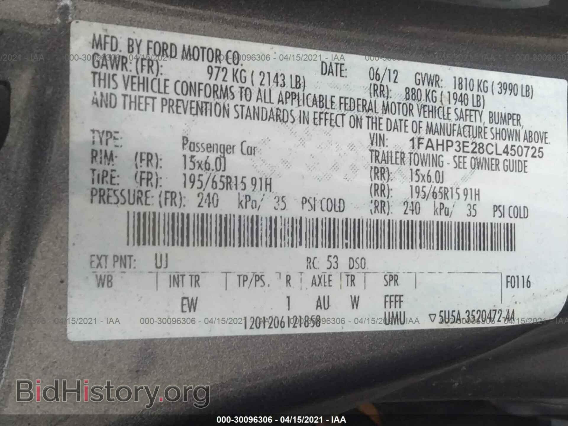 2012 FORD FOCUS - VIN: 1FAHP3E28CL450725 - Photo 9