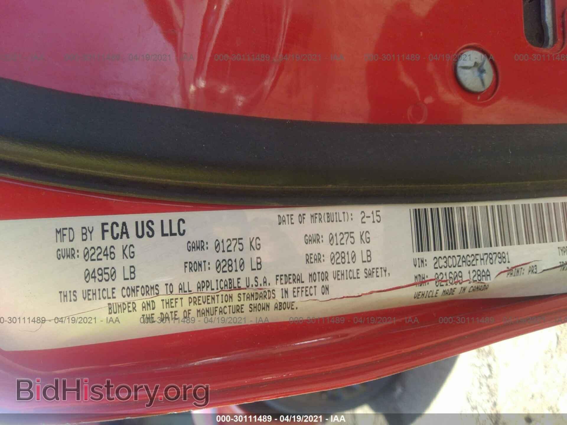 2015 DODGE CHALLENGER - VIN: 2C3CDZAG2FH787981 - Photo 9