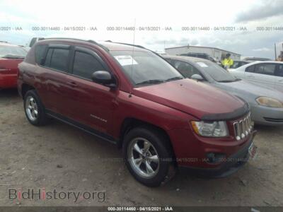 2012 Jeep COMPASS Sport, бордовый — VIN 1C4NJCBA4CD665748, IAAI