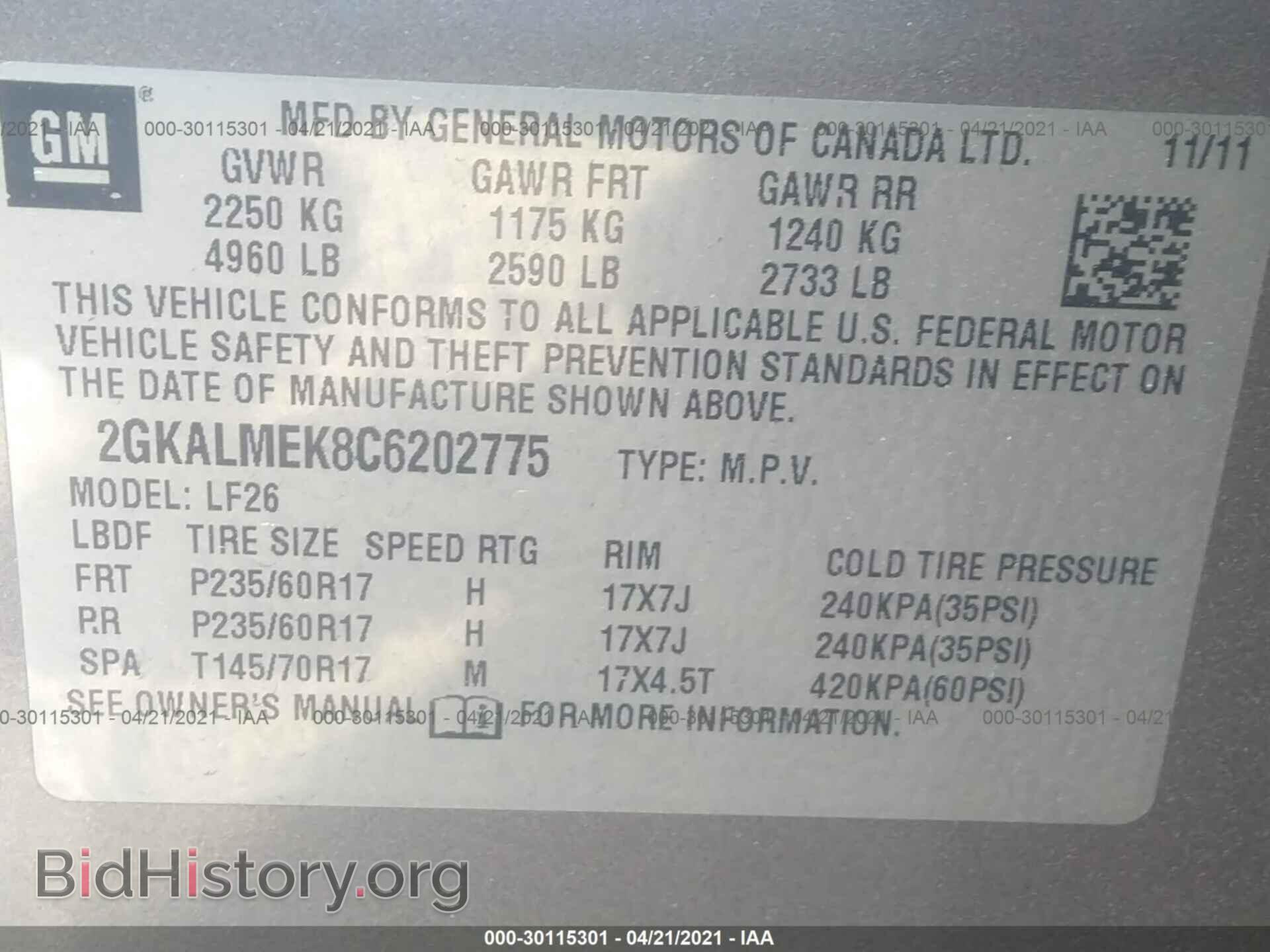 2012 GMC TERRAIN - VIN: 2GKALMEK8C6202775 - Photo 9