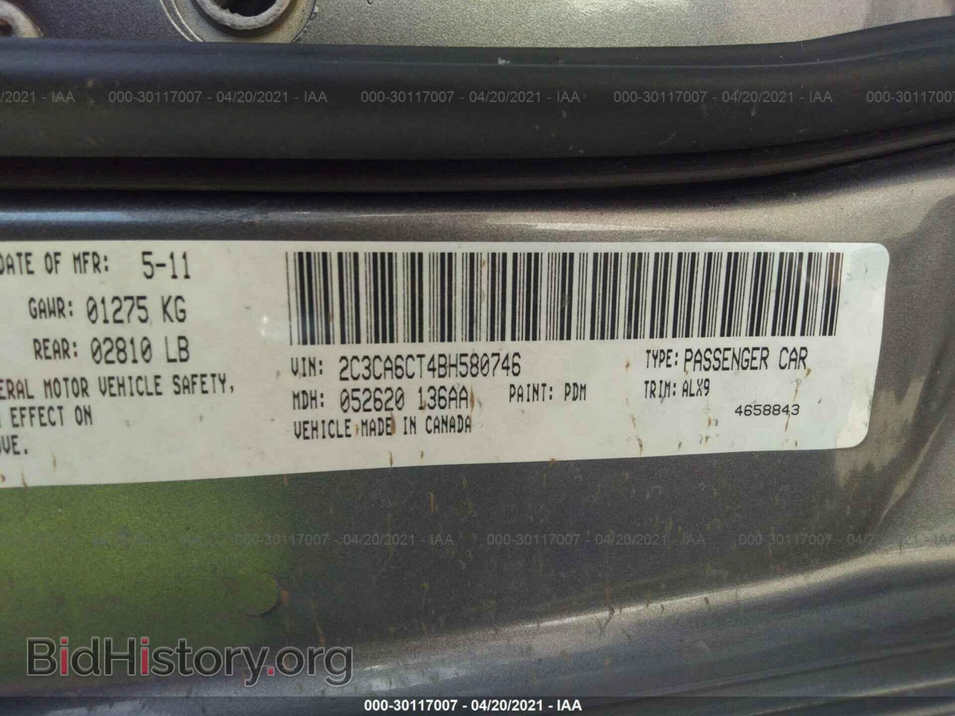 2011 CHRYSLER 300 - VIN: 2C3CA6CT4BH580746 - Фото 9