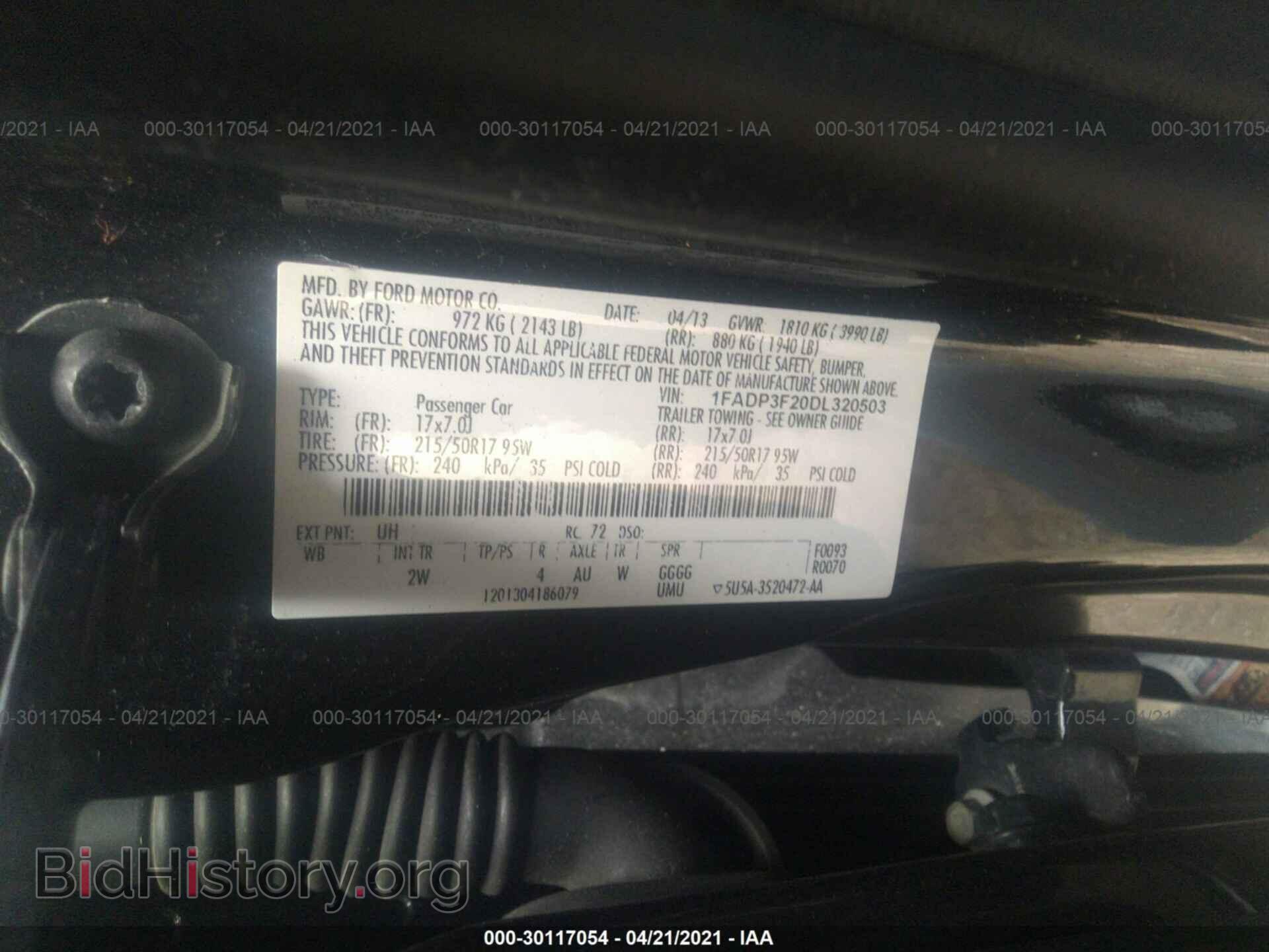2013 FORD FOCUS - VIN: 1FADP3F20DL320503 - Фото 9