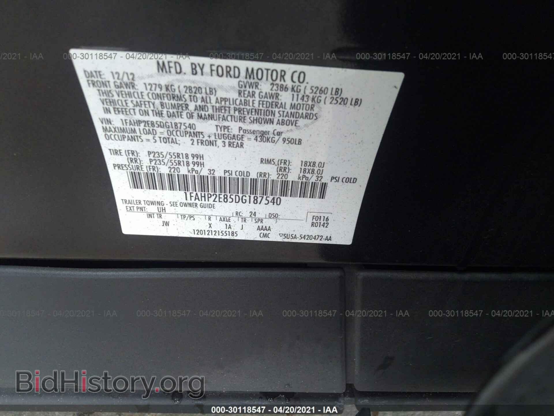 2013 FORD TAURUS - VIN: 1FAHP2E85DG187540 - Photo 9