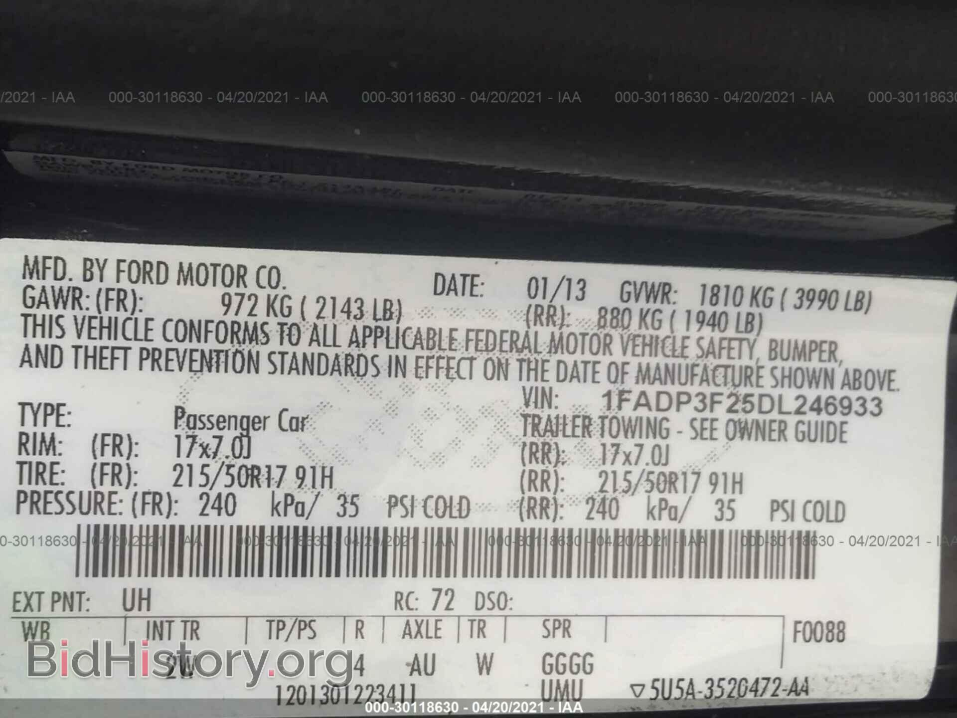 2013 FORD FOCUS - VIN: 1FADP3F25DL246933 - Photo 9