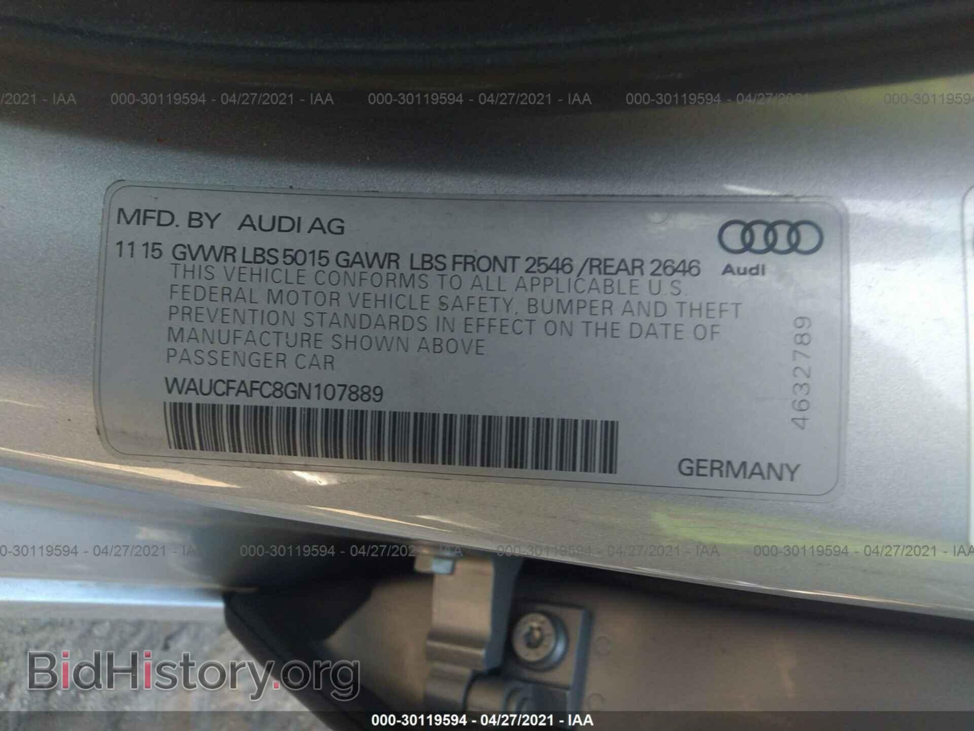2016 AUDI A6 - VIN: WAUCFAFC8GN107889 - Фото 9