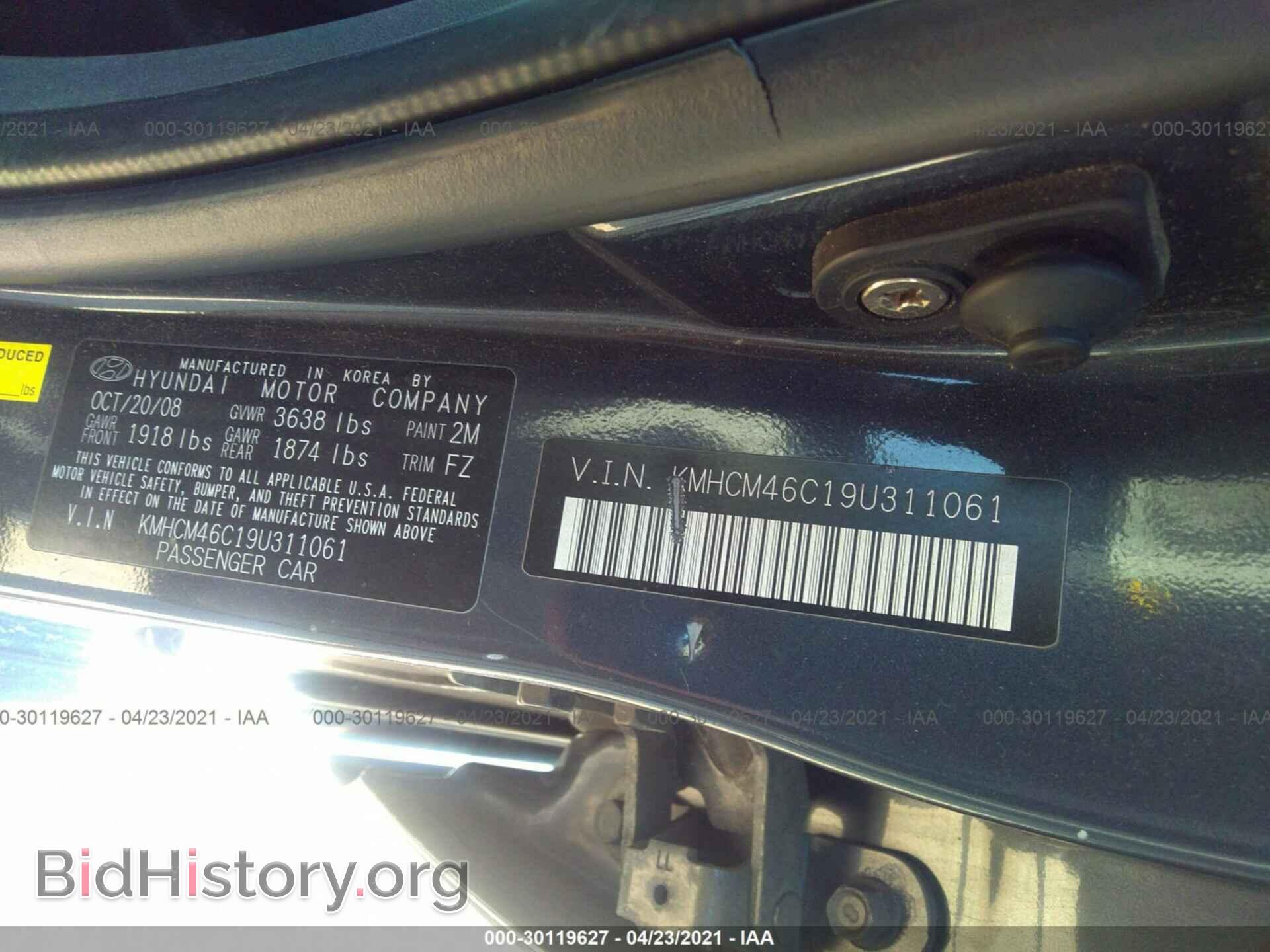 2009 HYUNDAI ACCENT - VIN: KMHCM46C19U311061 - Фото 9