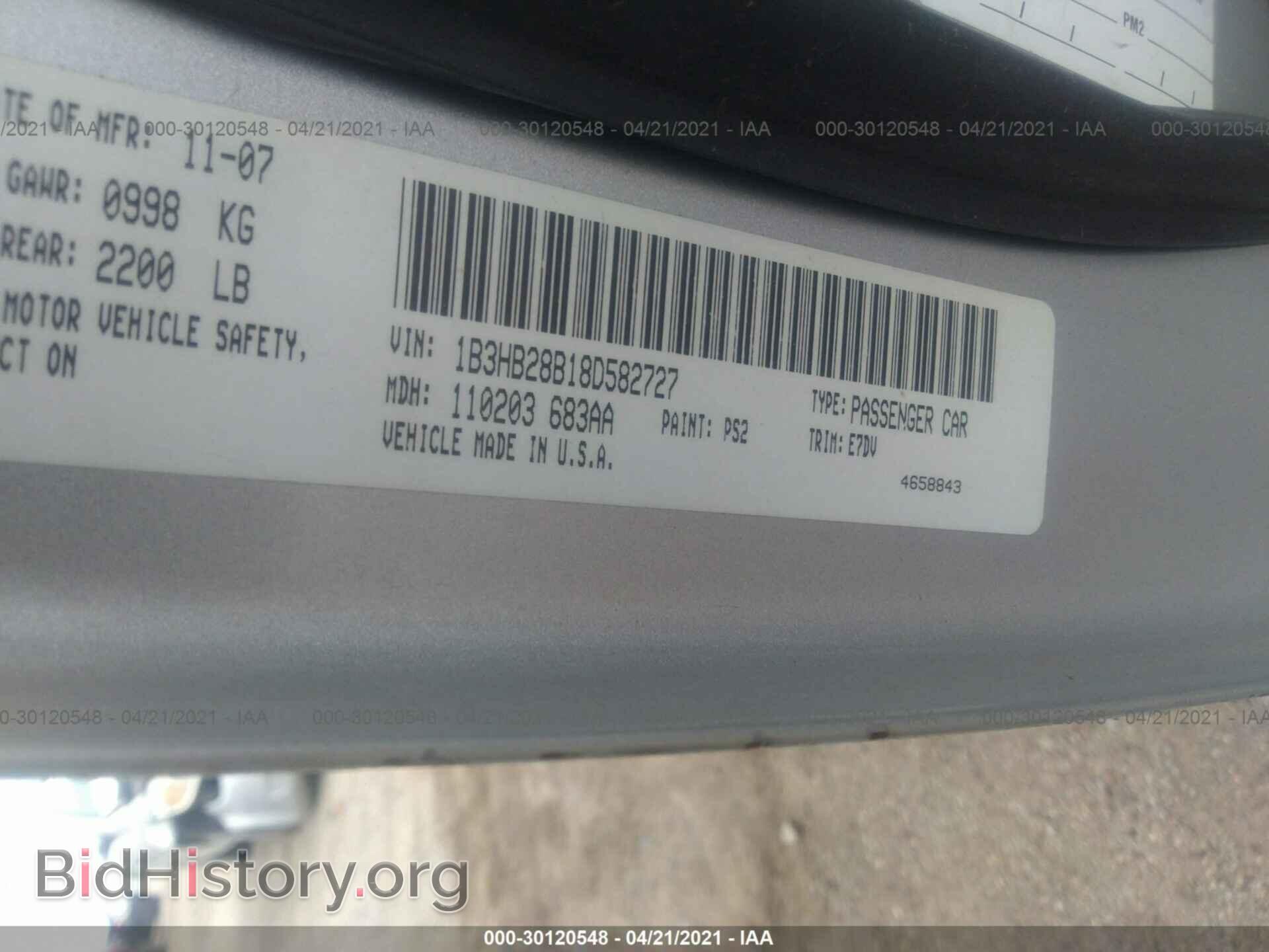 2008 DODGE CALIBER - VIN: 1B3HB28B18D582727 - Фото 9