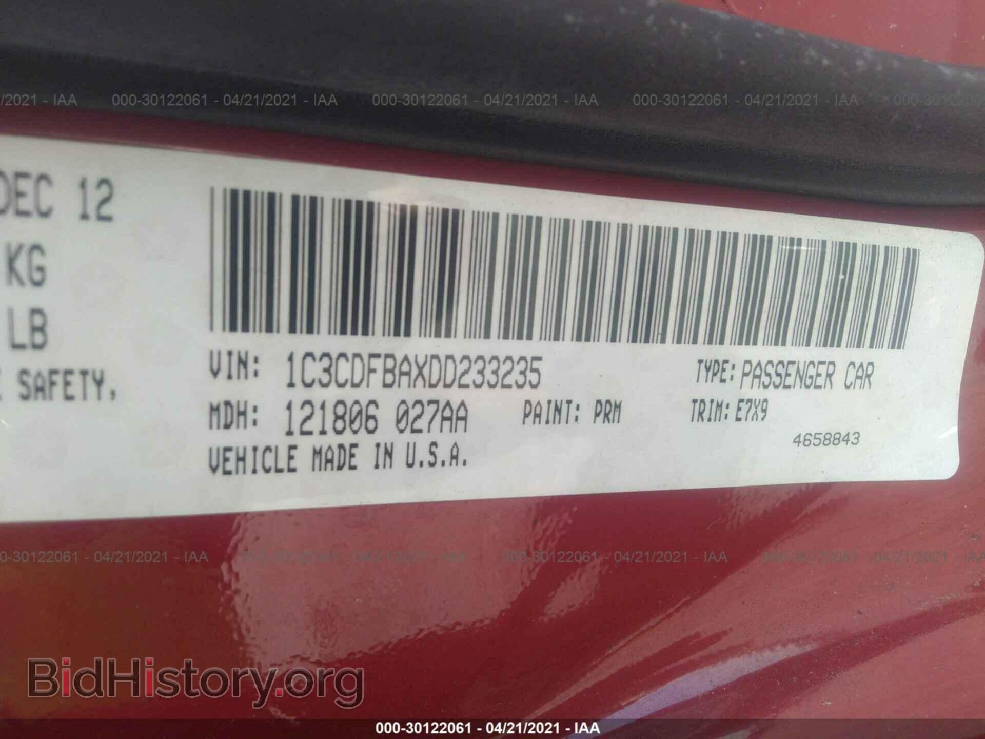 2013 DODGE DART - VIN: 1C3CDFBAXDD233235 - Photo 9