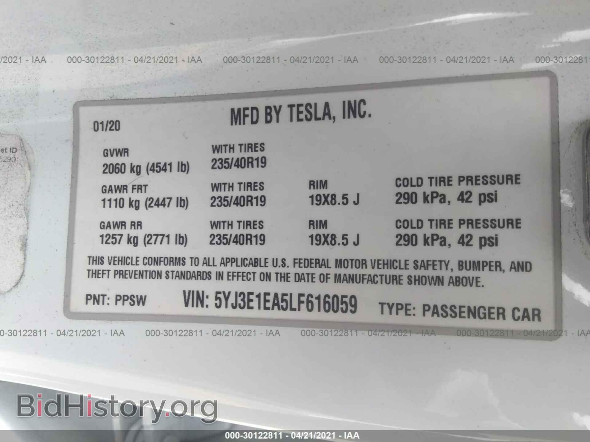 2020 TESLA MODEL 3 - VIN: 5YJ3E1EA5LF616059 - Photo 9