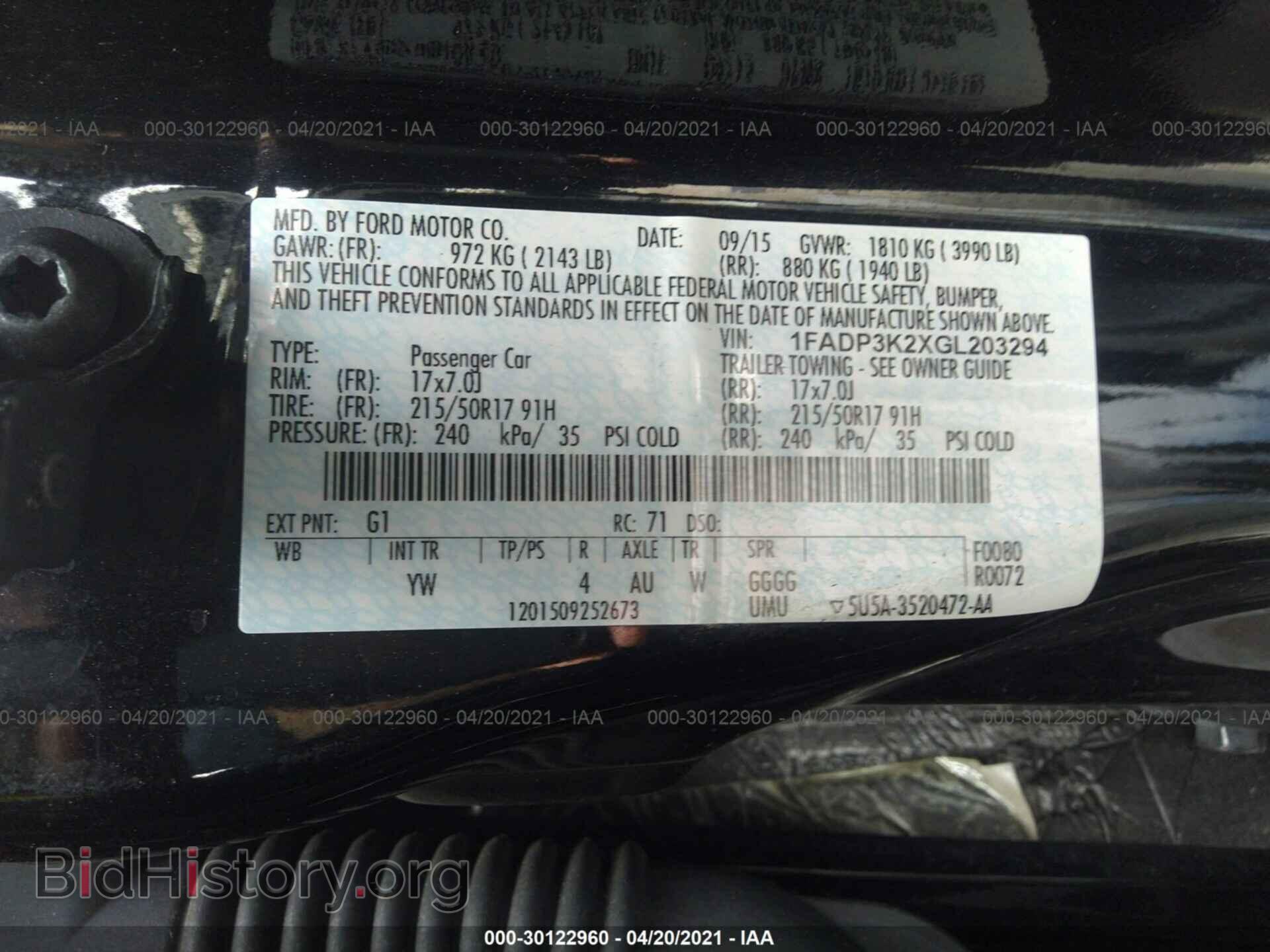 2016 FORD FOCUS - VIN: 1FADP3K2XGL203294 - Фото 9