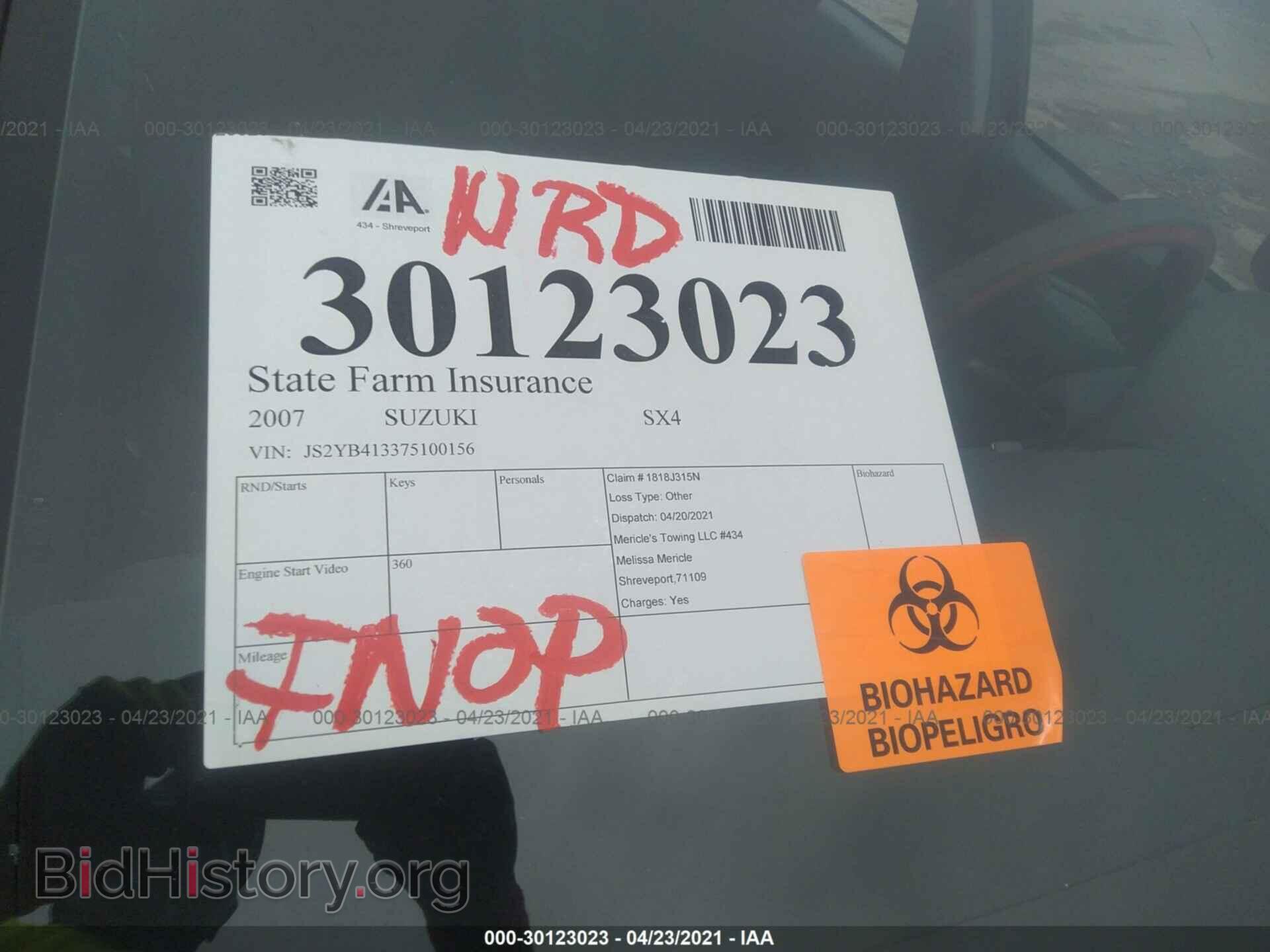 2007 SUZUKI SX4 - VIN: JS2YB413375100156 - Фото 8