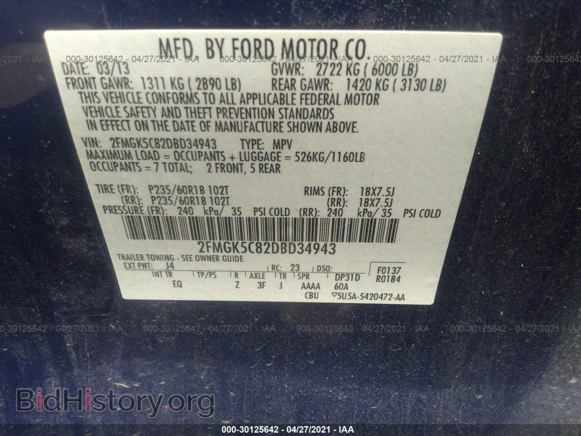 2013 FORD FLEX - VIN: 2FMGK5C82DBD34943 - Photo 9