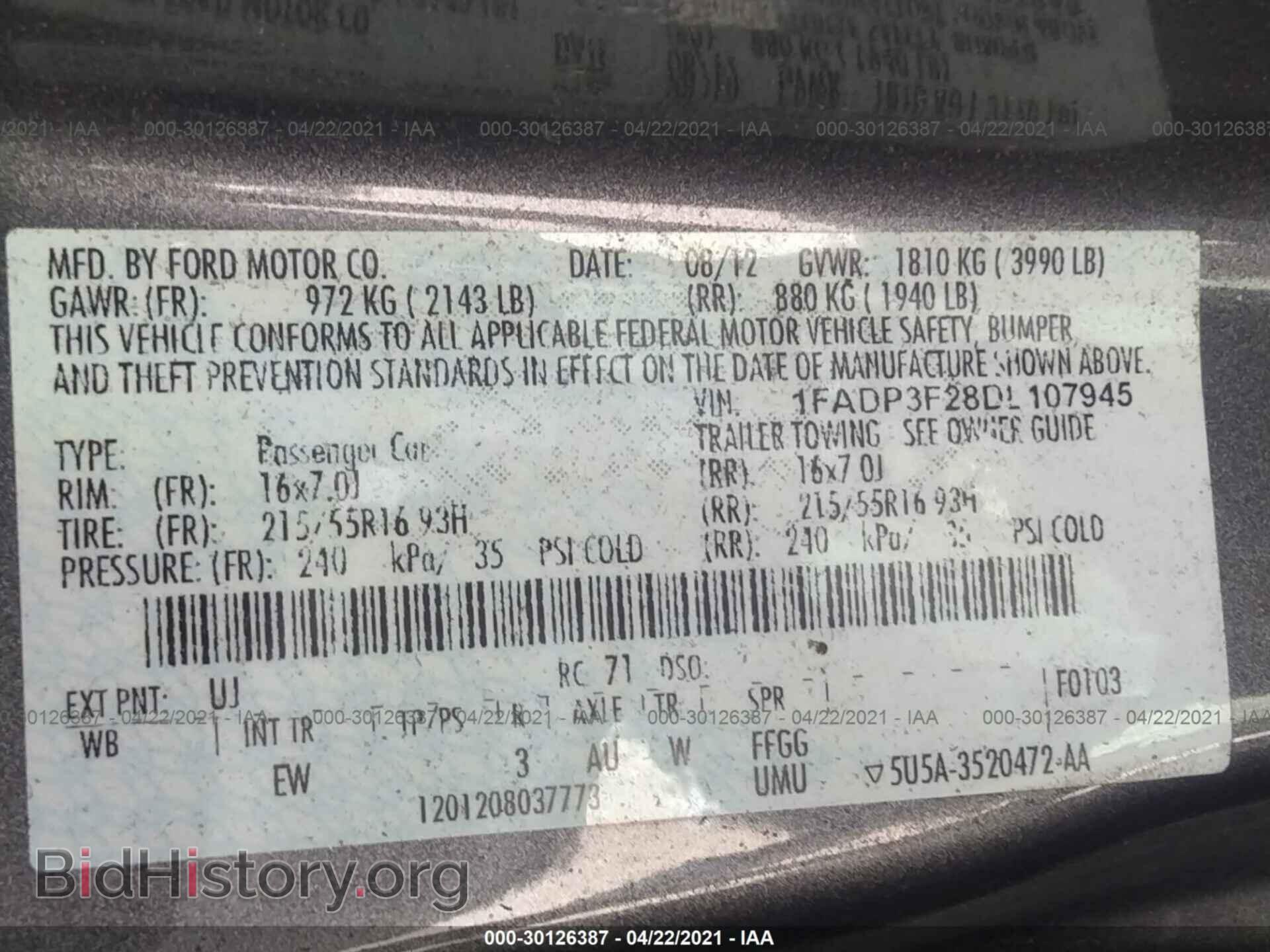 2013 FORD FOCUS - VIN: 1FADP3F28DL107945 - Photo 9
