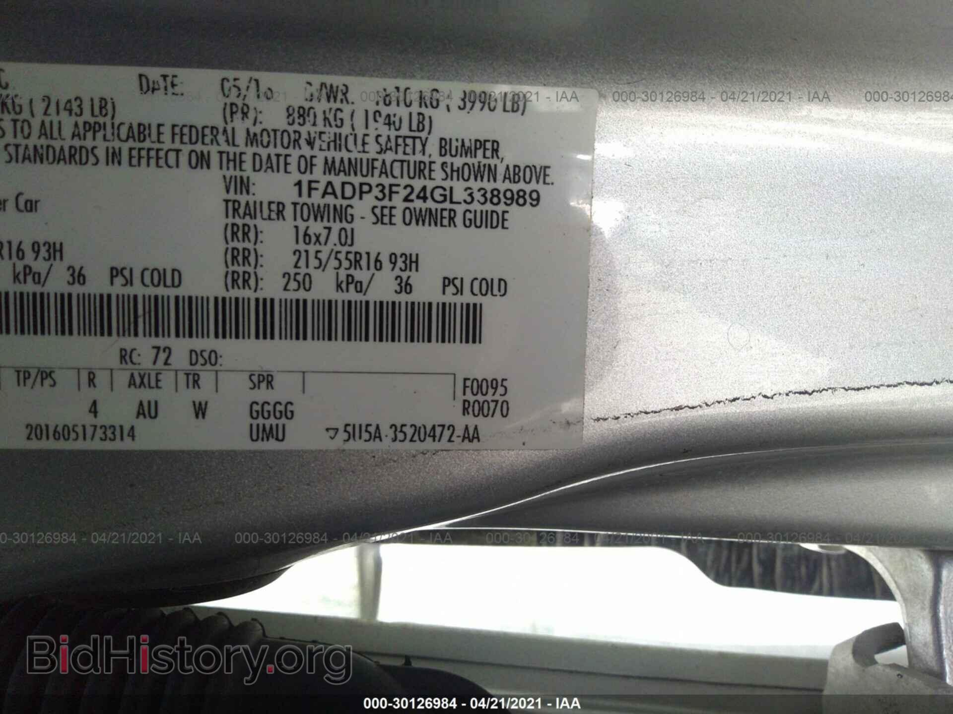 2016 FORD FOCUS - VIN: 1FADP3F24GL338989 - Photo 9