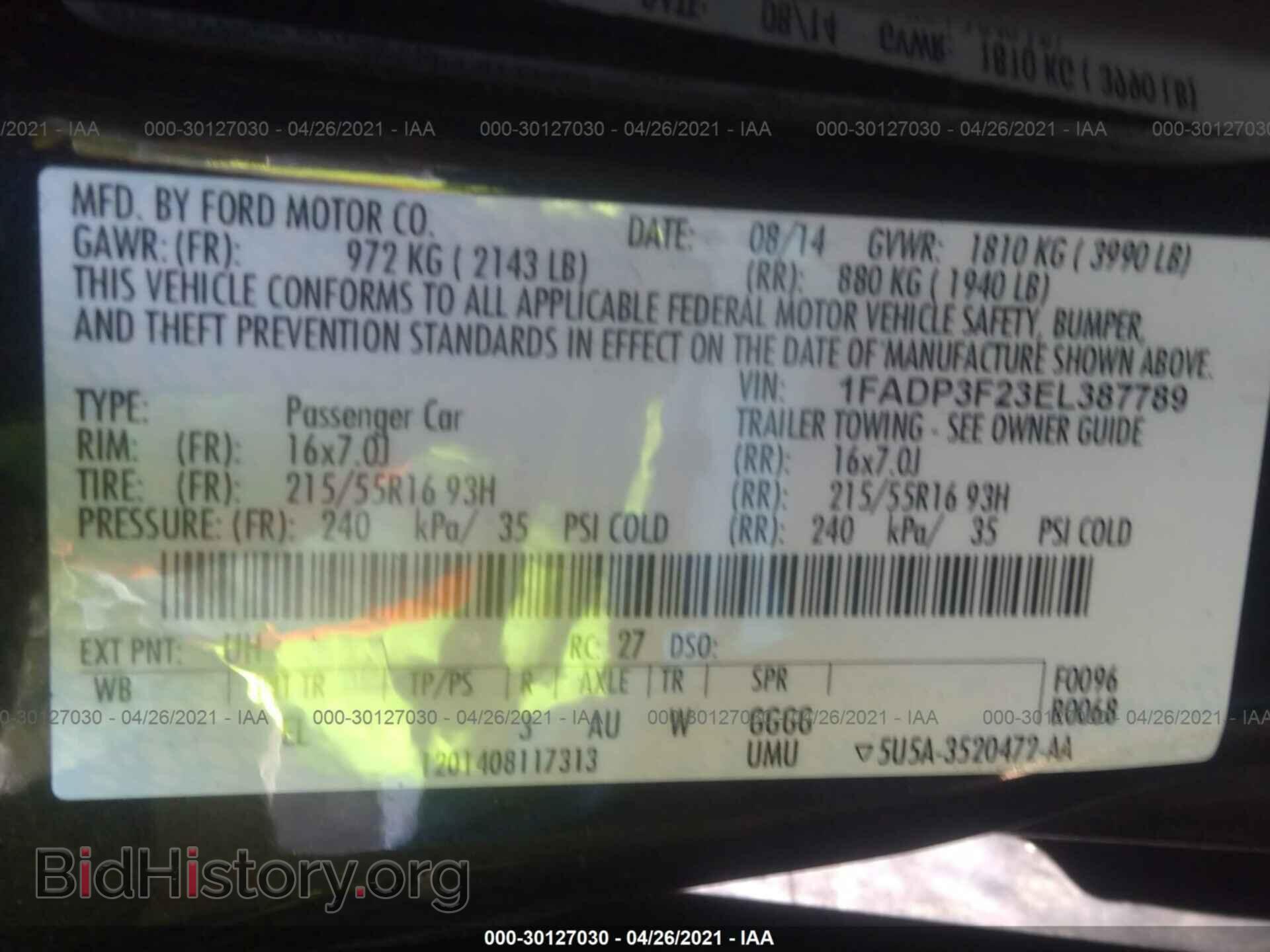 2014 FORD FOCUS - VIN: 1FADP3F23EL387789 - Photo 9