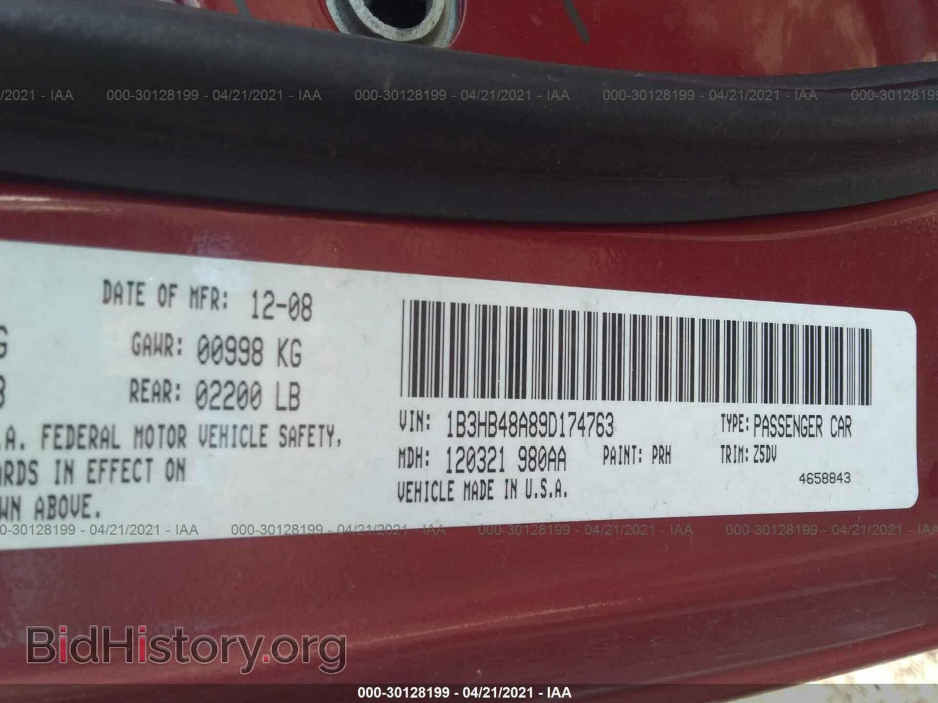 2009 DODGE CALIBER - VIN: 1B3HB48A89D174763 - Photo 9