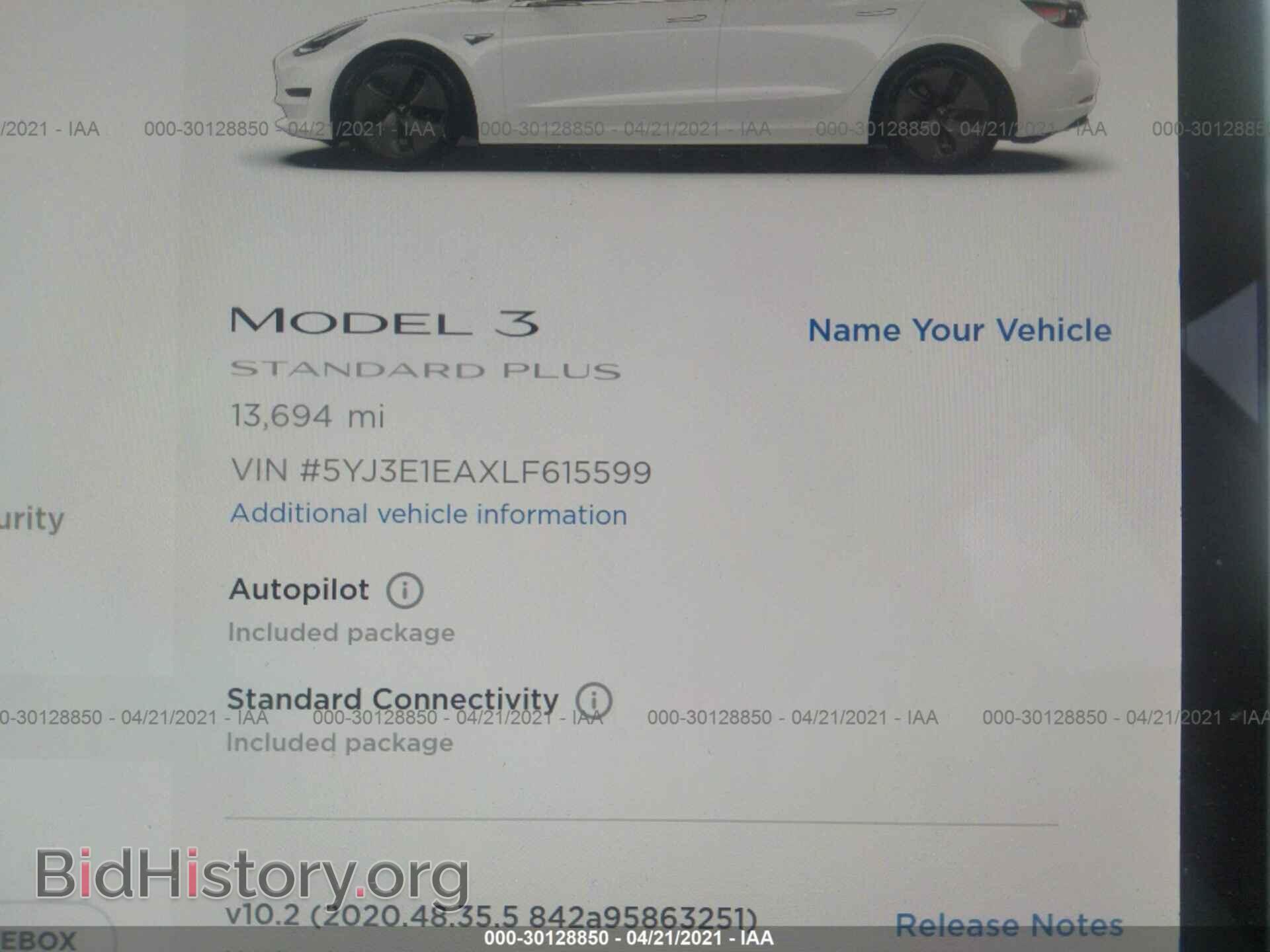 2020 TESLA MODEL 3 - VIN: 5YJ3E1EAXLF615599 - Фото 7
