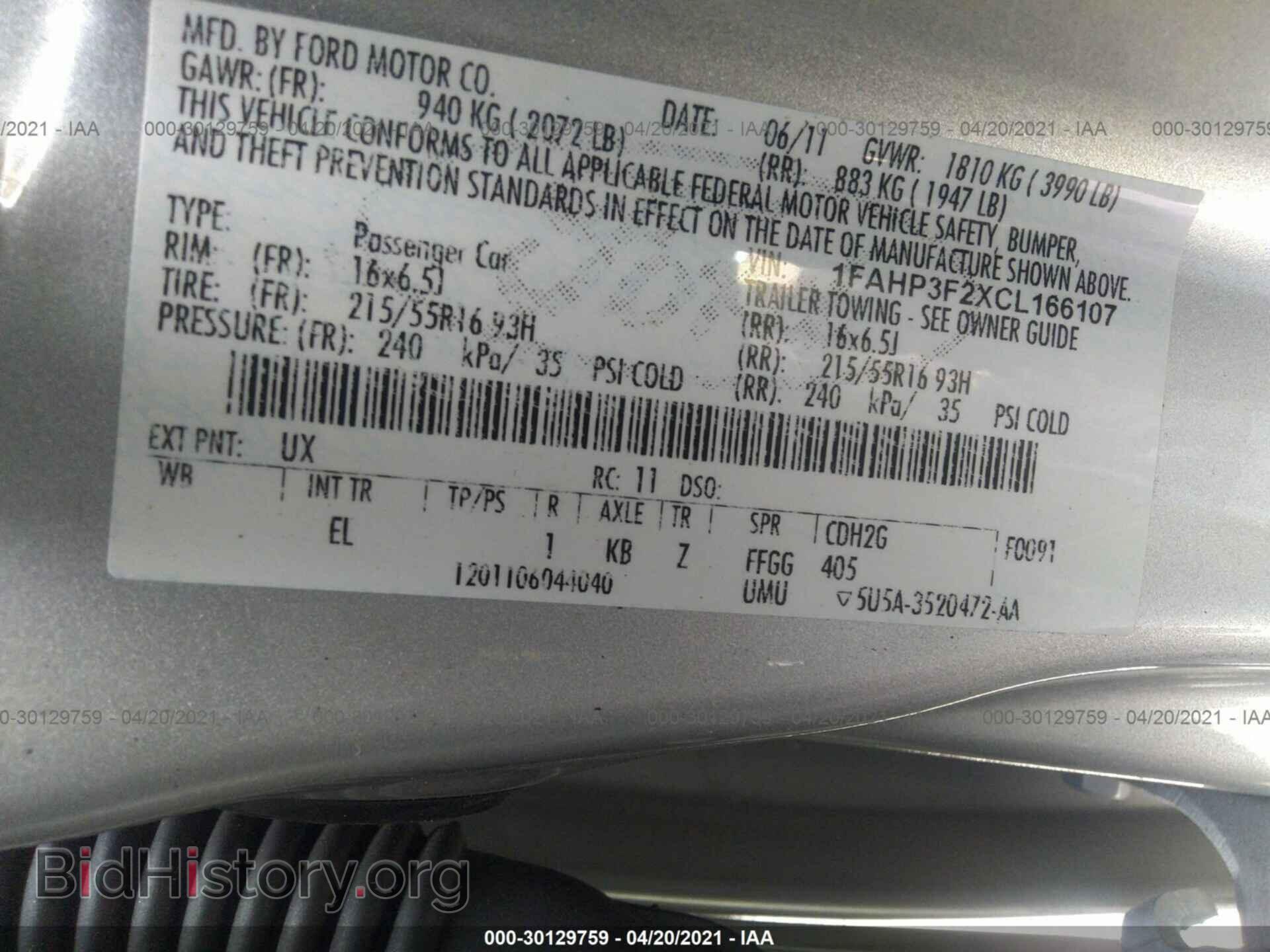 2012 FORD FOCUS - VIN: 1FAHP3F2XCL166107 - Photo 9