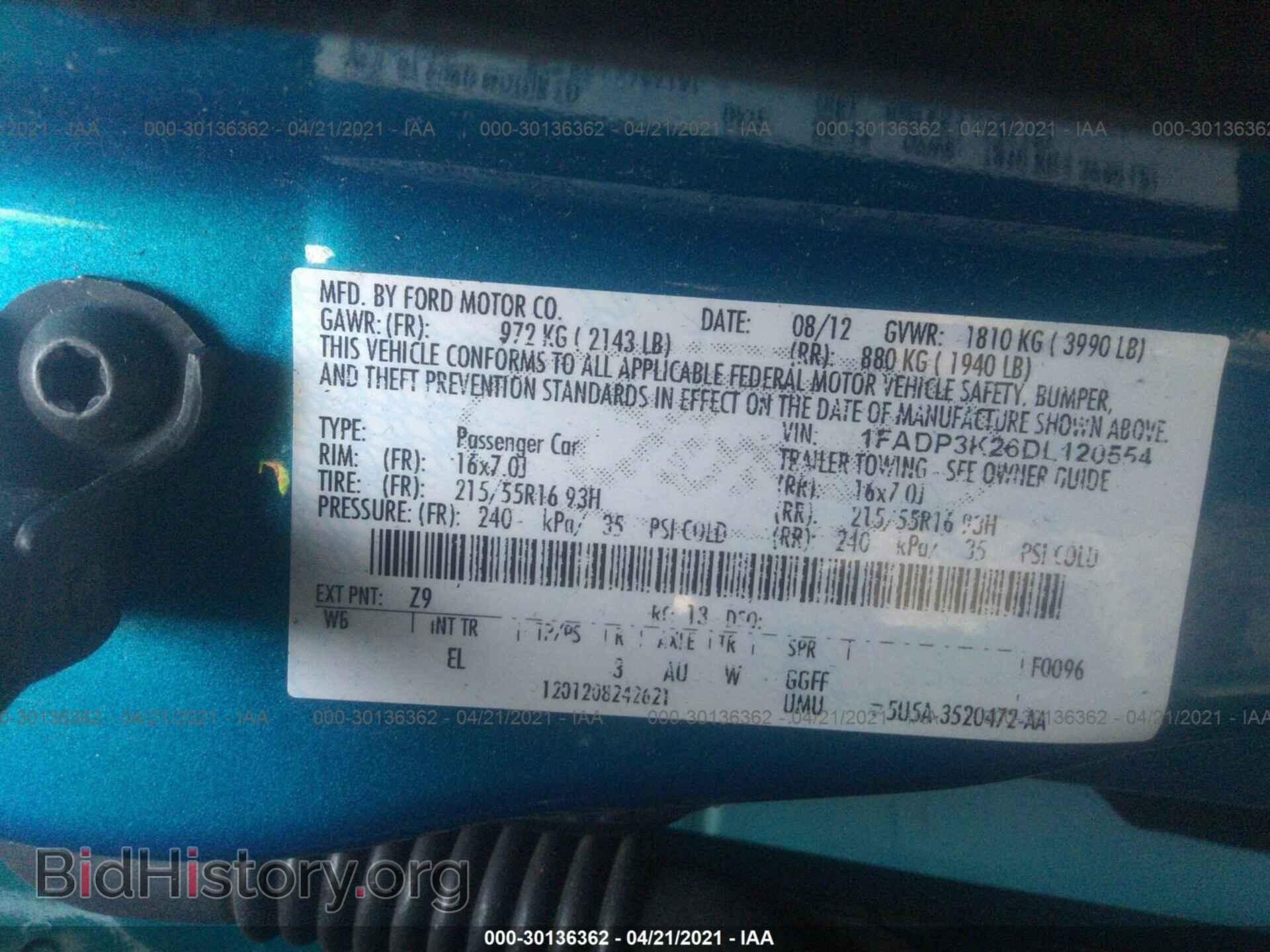 2013 FORD FOCUS - VIN: 1FADP3K26DL120554 - Фото 9