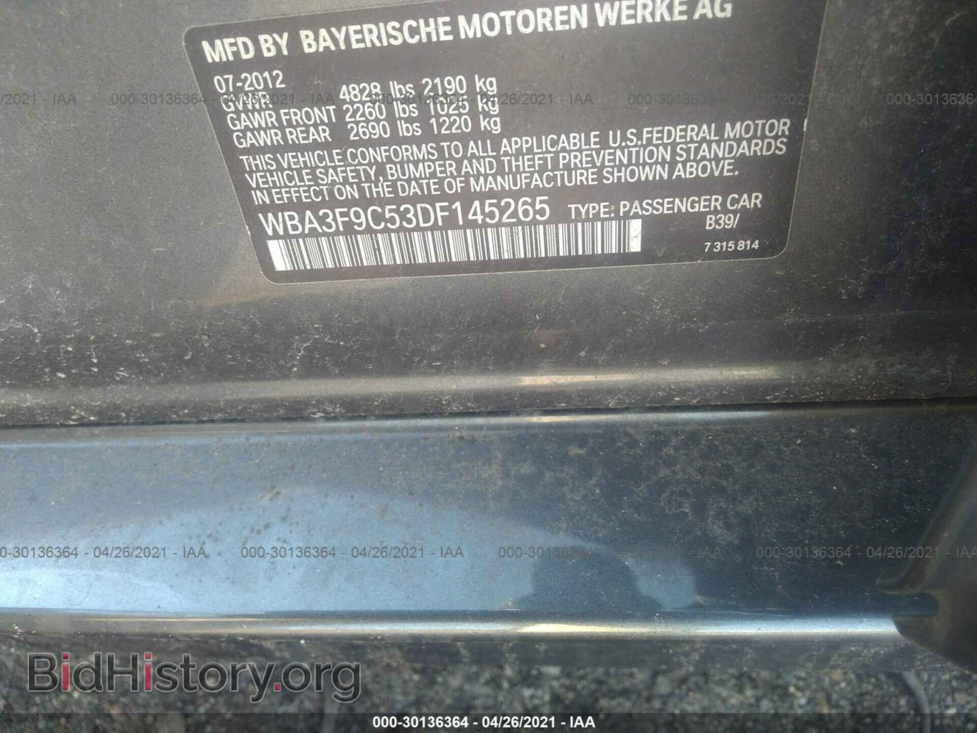 2013 BMW 3 SERIES - VIN: WBA3F9C53DF145265 - Фото 9
