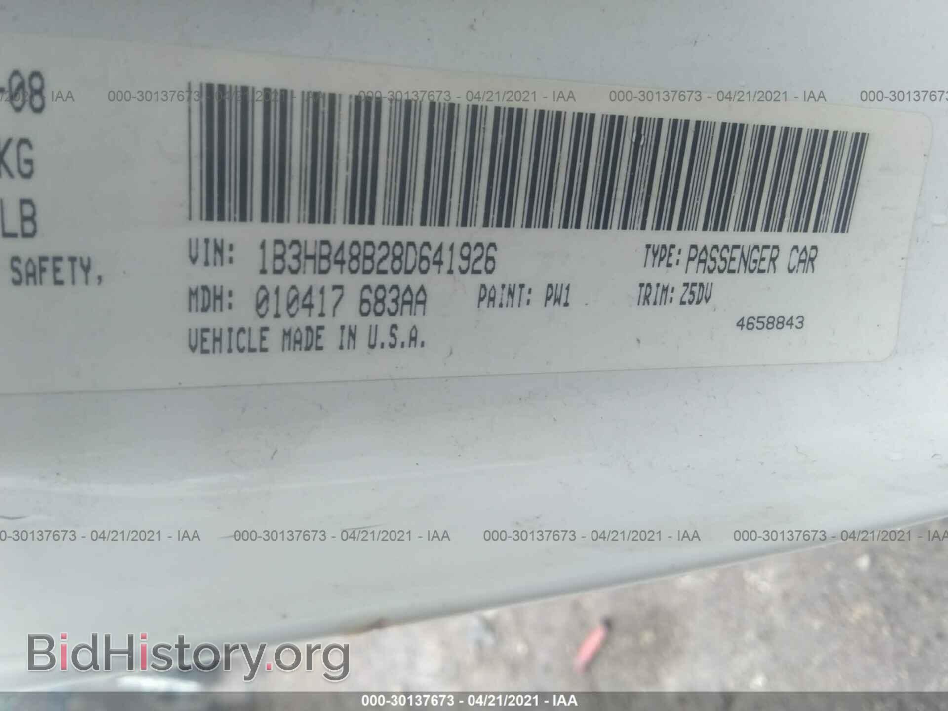 2008 DODGE CALIBER - VIN: 1B3HB48B28D641926 - Фото 9