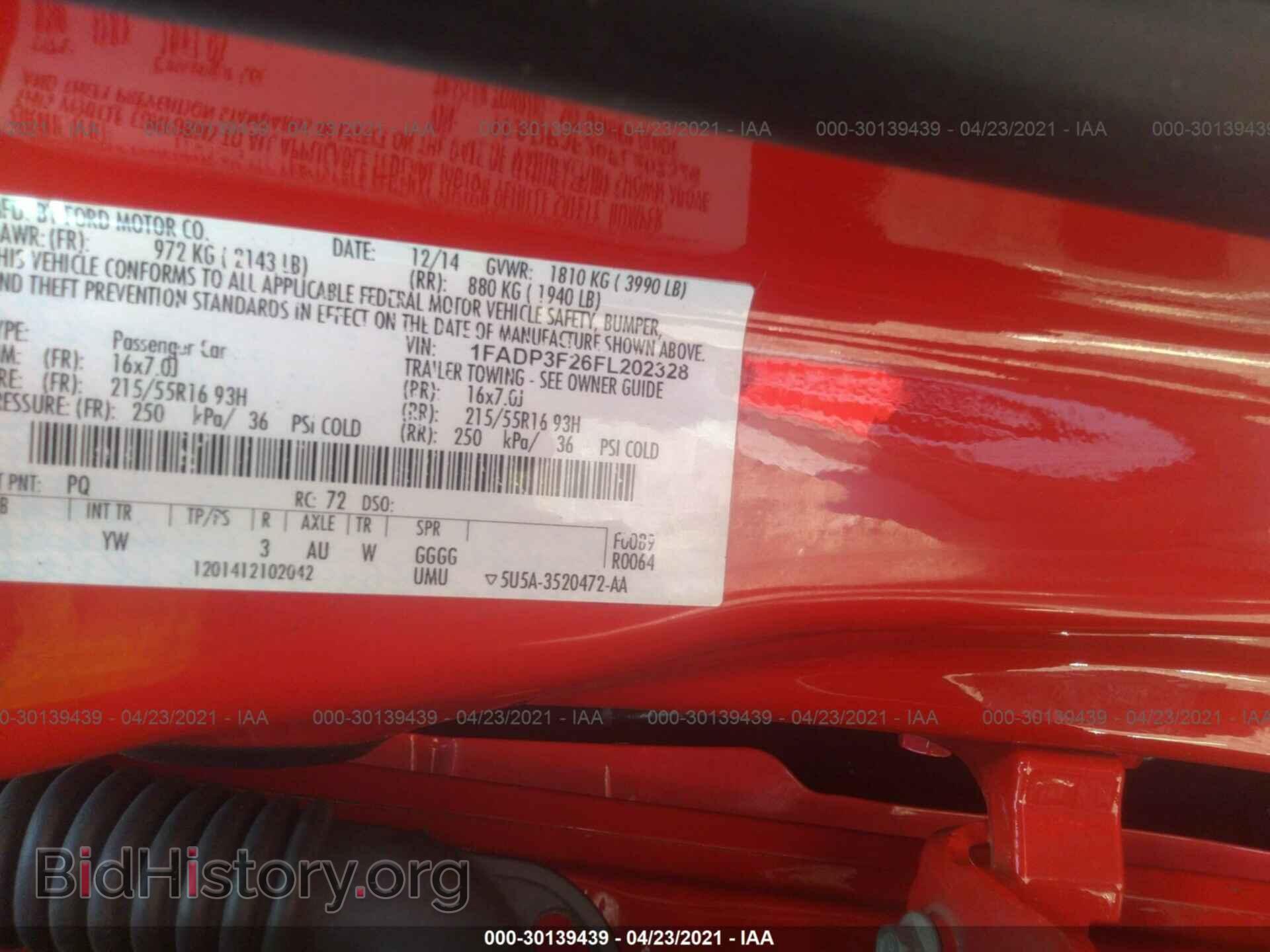 2015 FORD FOCUS - VIN: 1FADP3F26FL202328 - Фото 9