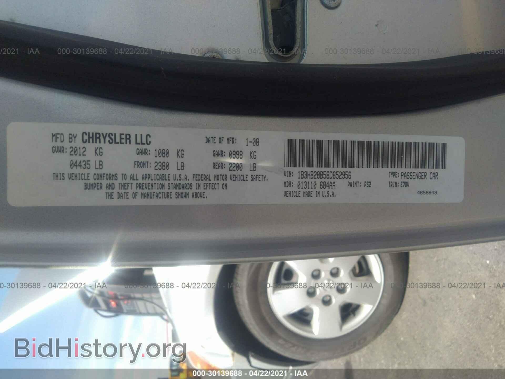 2008 DODGE CALIBER - VIN: 1B3HB28B58D652956 - Photo 9