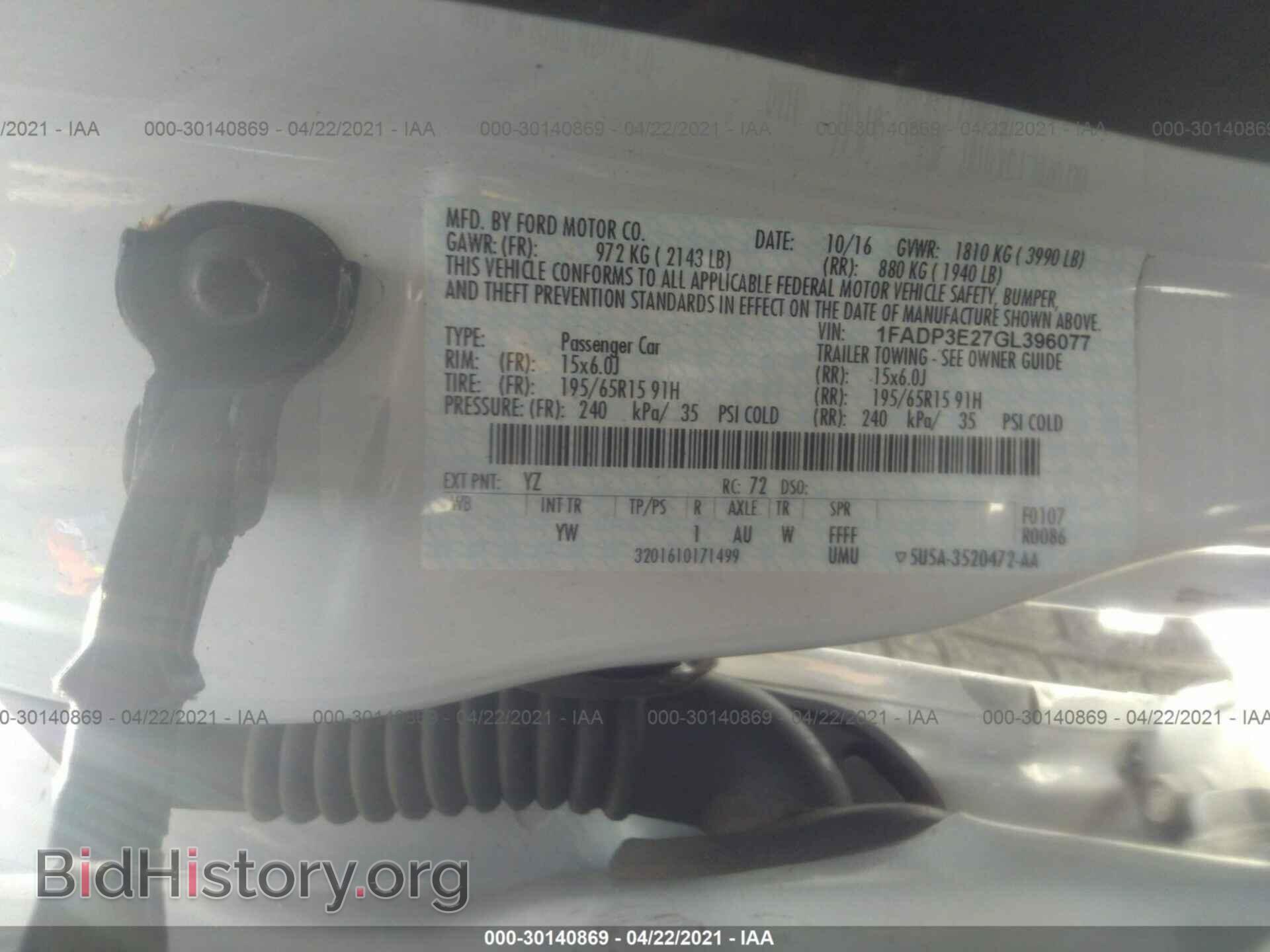 2016 FORD FOCUS - VIN: 1FADP3E27GL396077 - Фото 9