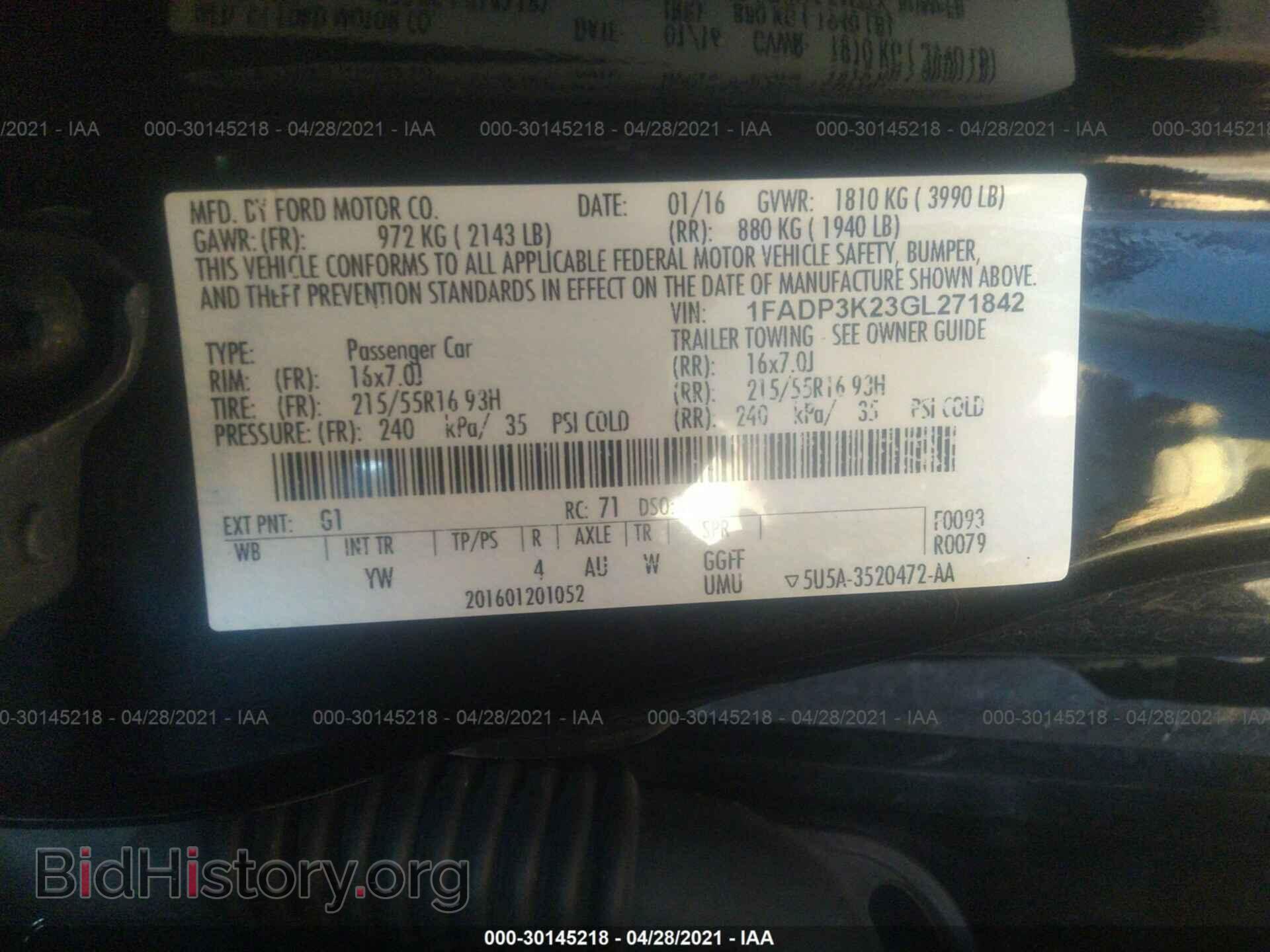 2016 FORD FOCUS - VIN: 1FADP3K23GL271842 - Фото 9
