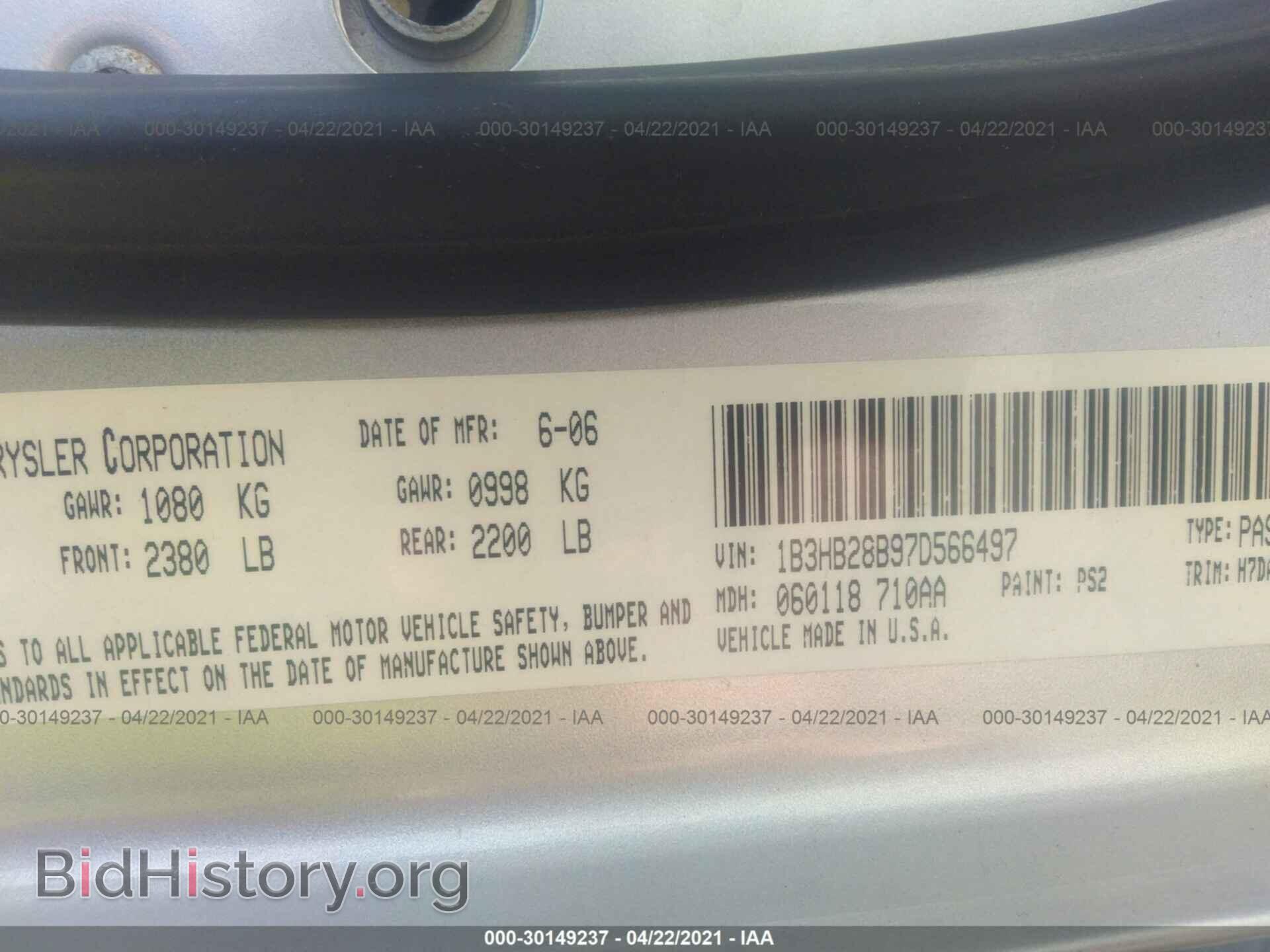 2007 DODGE CALIBER - VIN: 1B3HB28B97D566497 - Photo 9