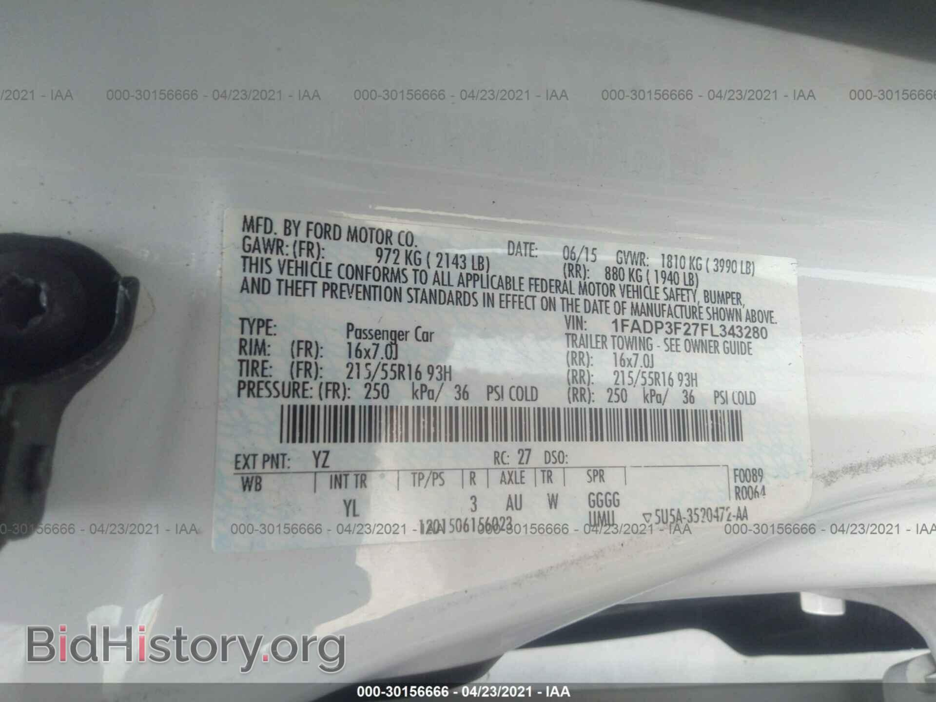 2015 FORD FOCUS - VIN: 1FADP3F27FL343280 - Фото 9