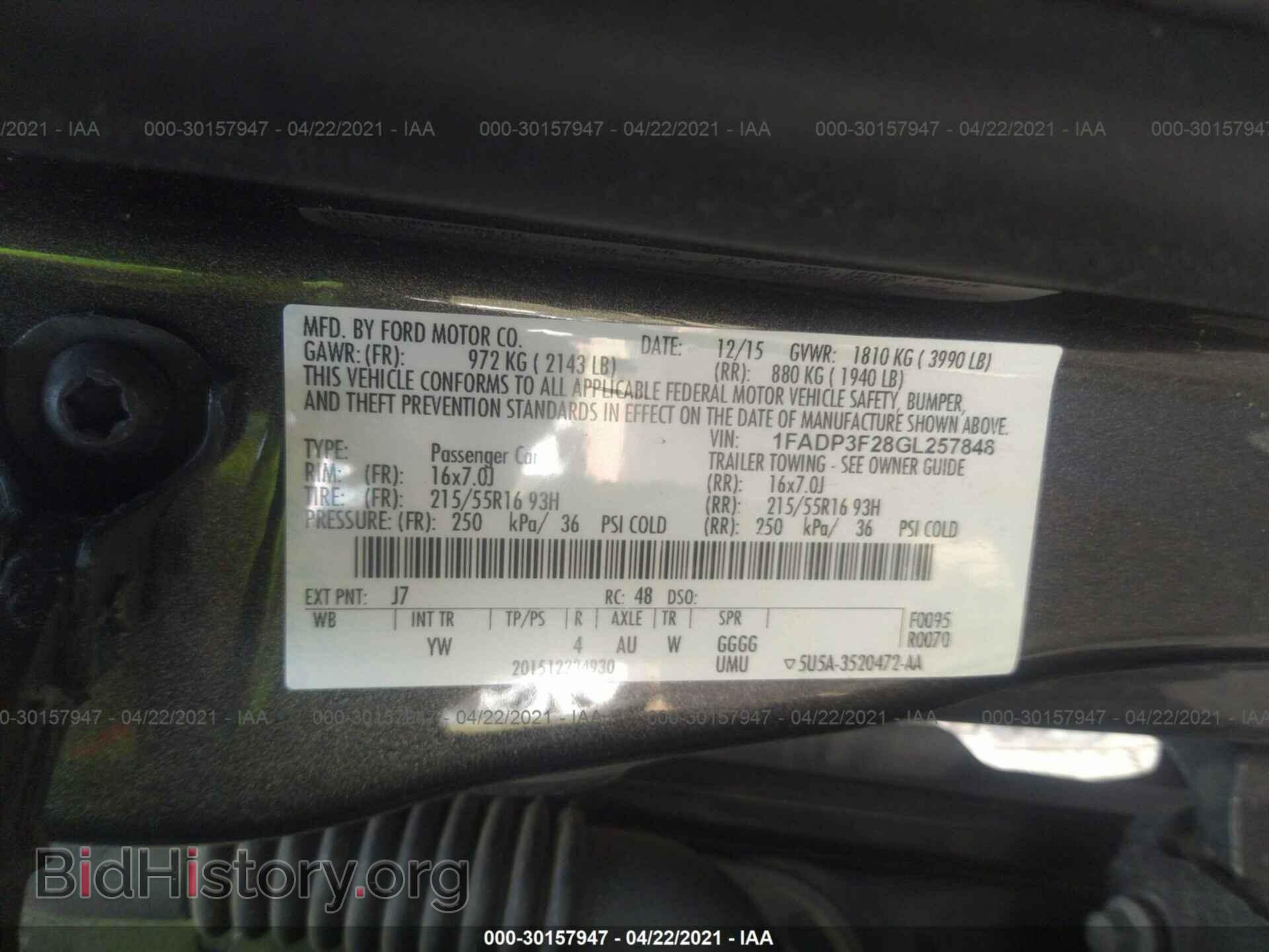 2016 FORD FOCUS - VIN: 1FADP3F28GL257848 - Photo 9