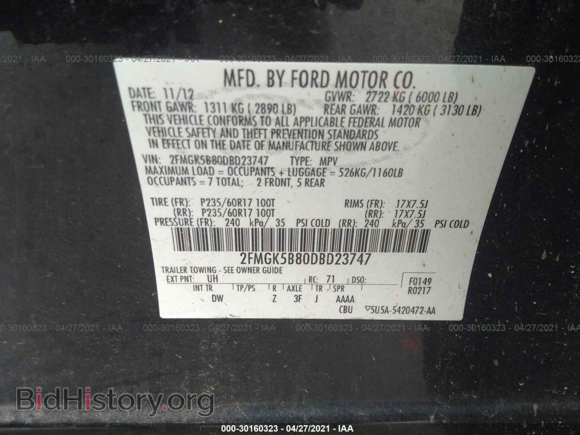2013 FORD FLEX - VIN: 2FMGK5B80DBD23747 - Photo 9