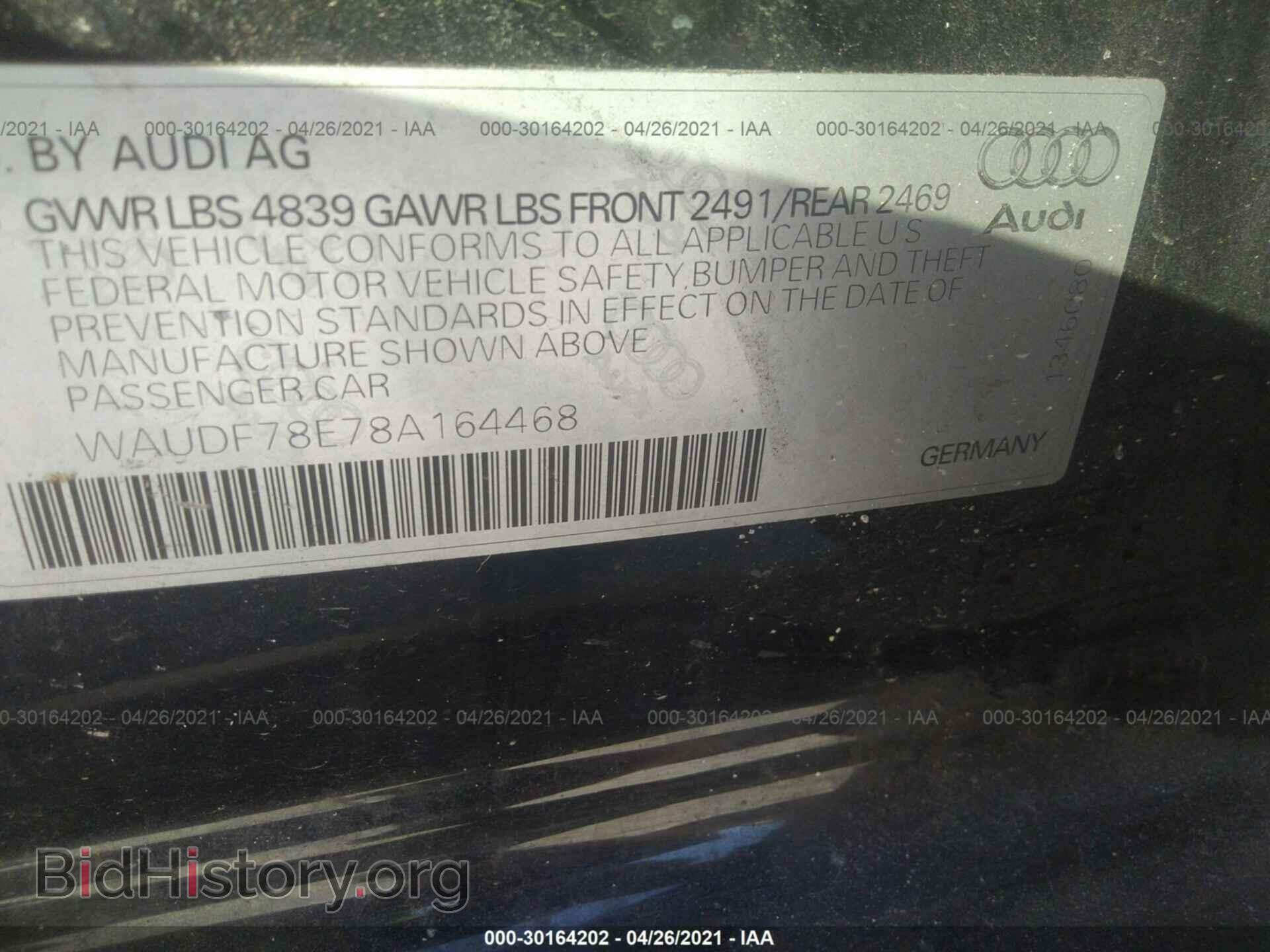 2008 AUDI A4 - VIN: WAUDF78E78A164468 - Фото 9