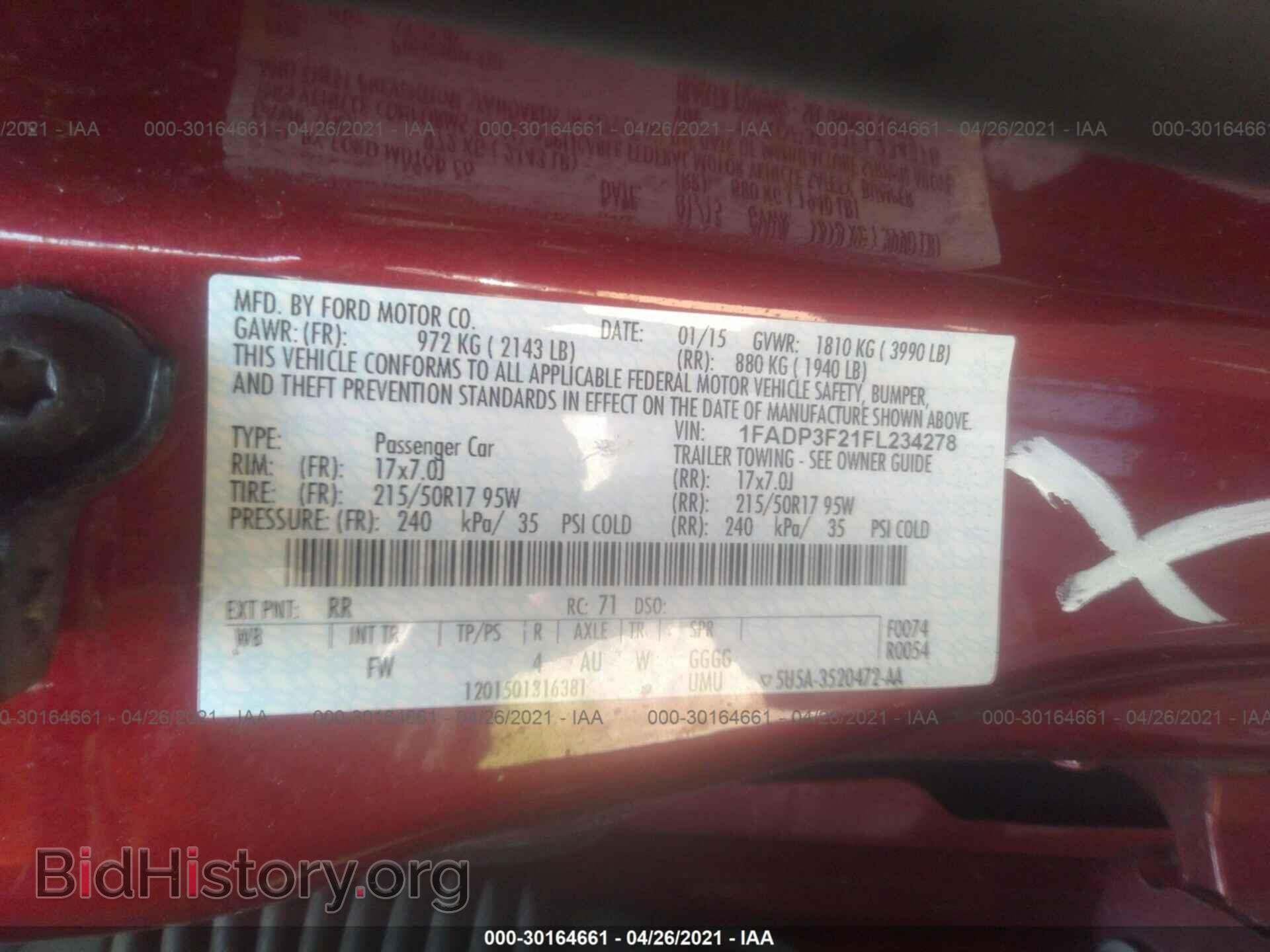 2015 FORD FOCUS - VIN: 1FADP3F21FL234278 - Фото 9